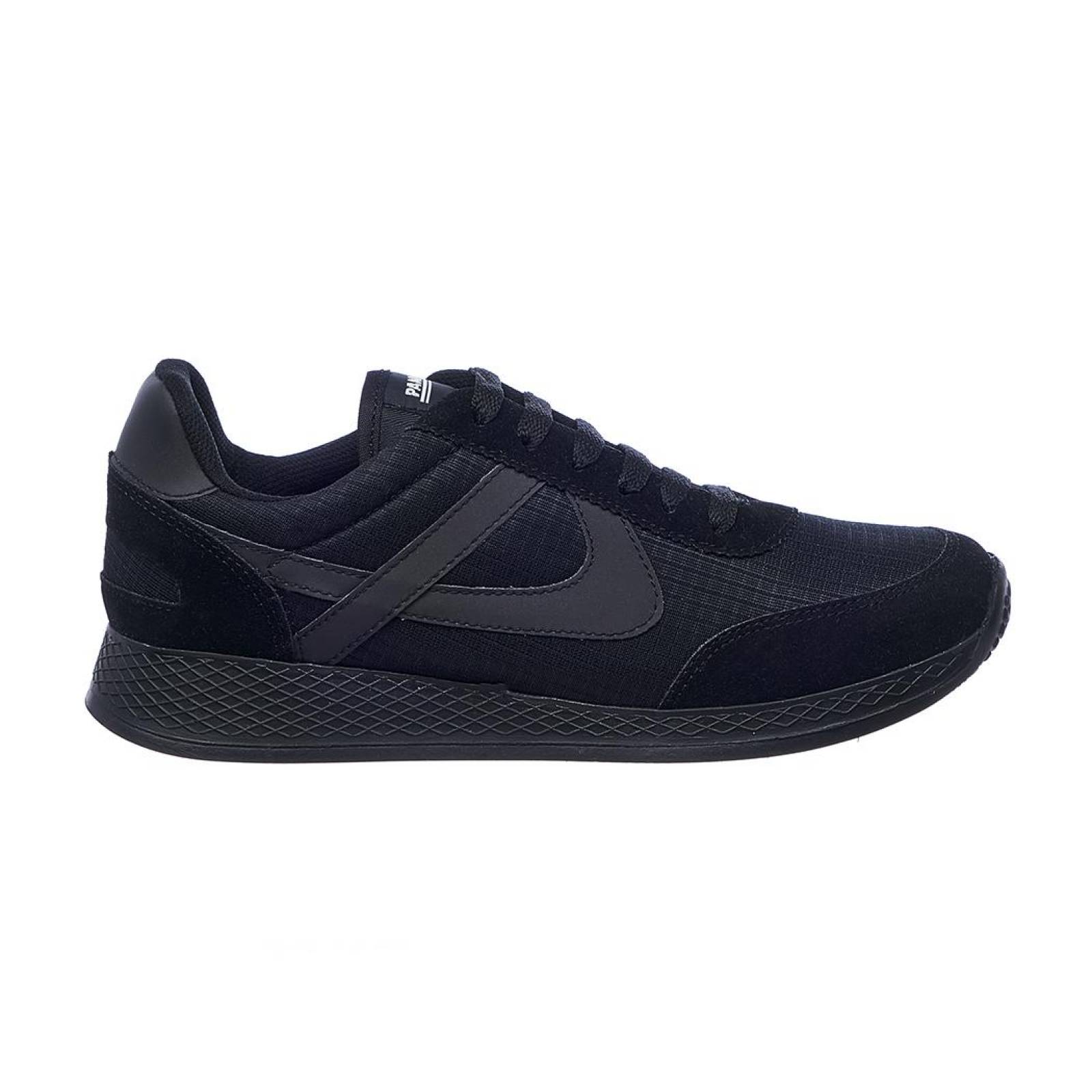 Tenis Panam Hombre Moda Casual Básico Deportivo Cómodo Suave Textil Negro Agujeta 126C1X