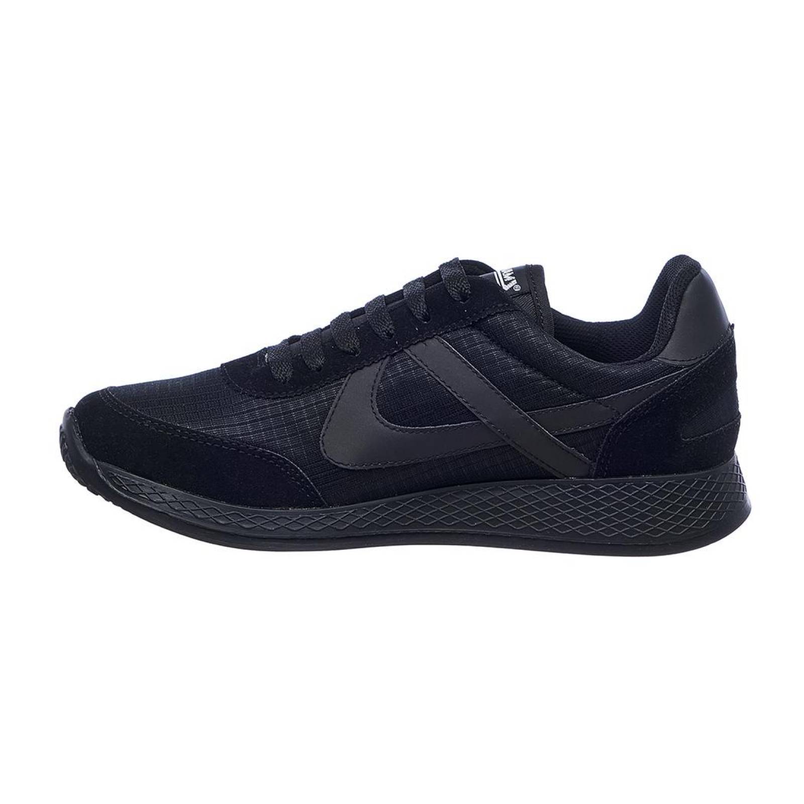 Tenis Panam Hombre Moda Casual Básico Deportivo Cómodo Suave Textil Negro Agujeta 126C1X