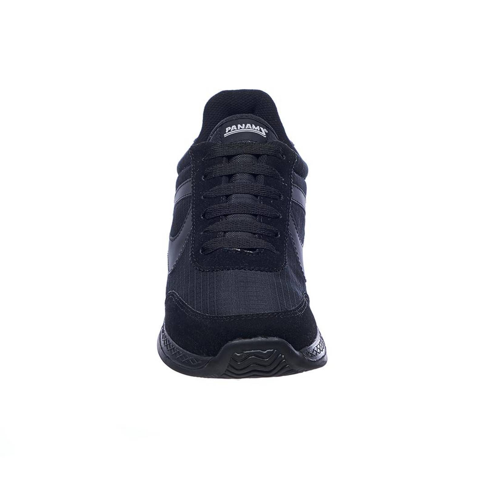 Tenis Panam Hombre Moda Casual Básico Deportivo Cómodo Suave Textil Negro Agujeta 126C1X