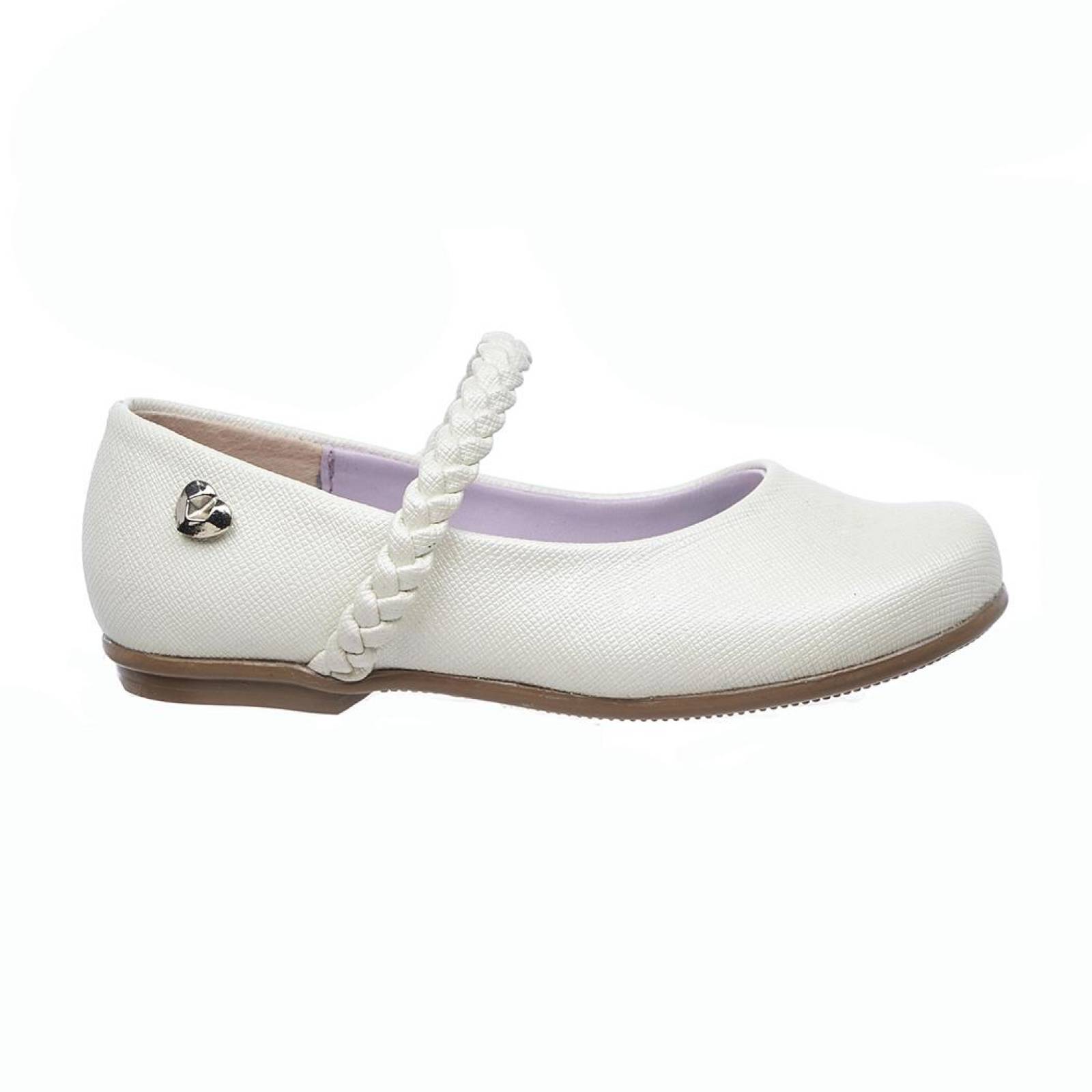 Zapatos Para Niñas Blancos Tipo Piel Lisos Básicos Cómodos 005N3Z 