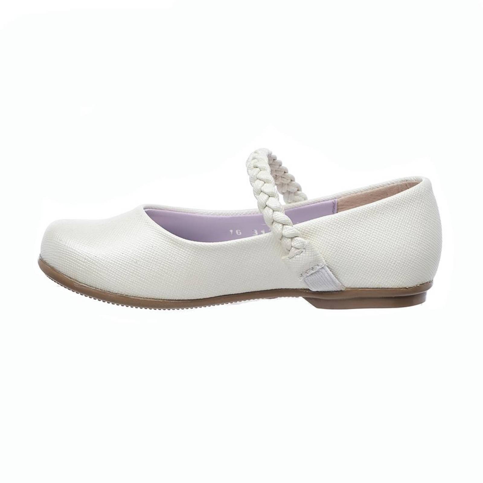 Zapatos Para Niñas Blancos Tipo Piel Lisos Básicos Cómodos 005N3Z 