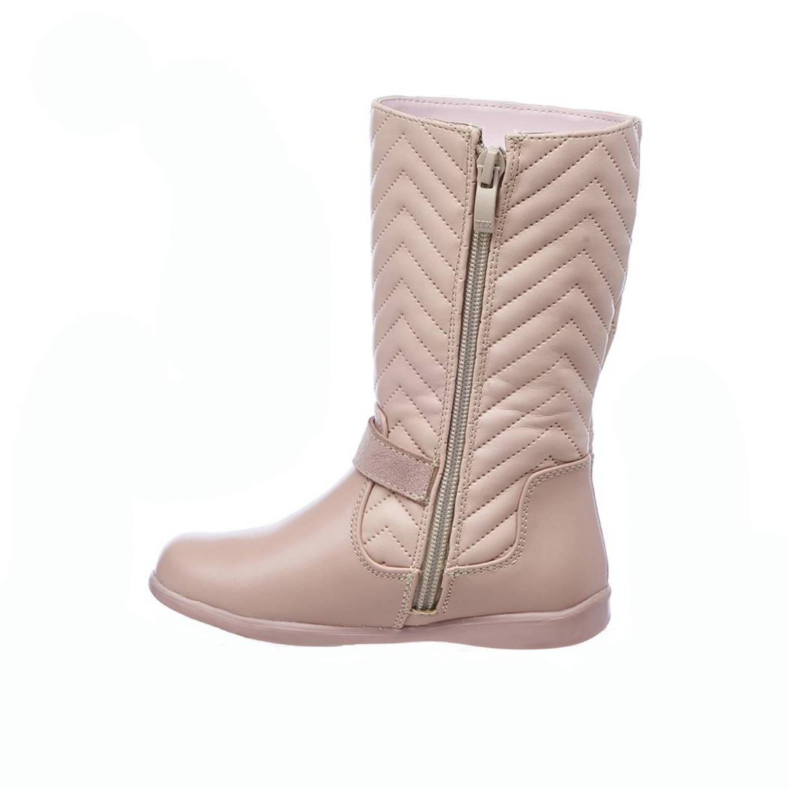 Botas Altas Para Niñas Con Moño Tipo Piel Nude Cómodas Casuales 005N5G