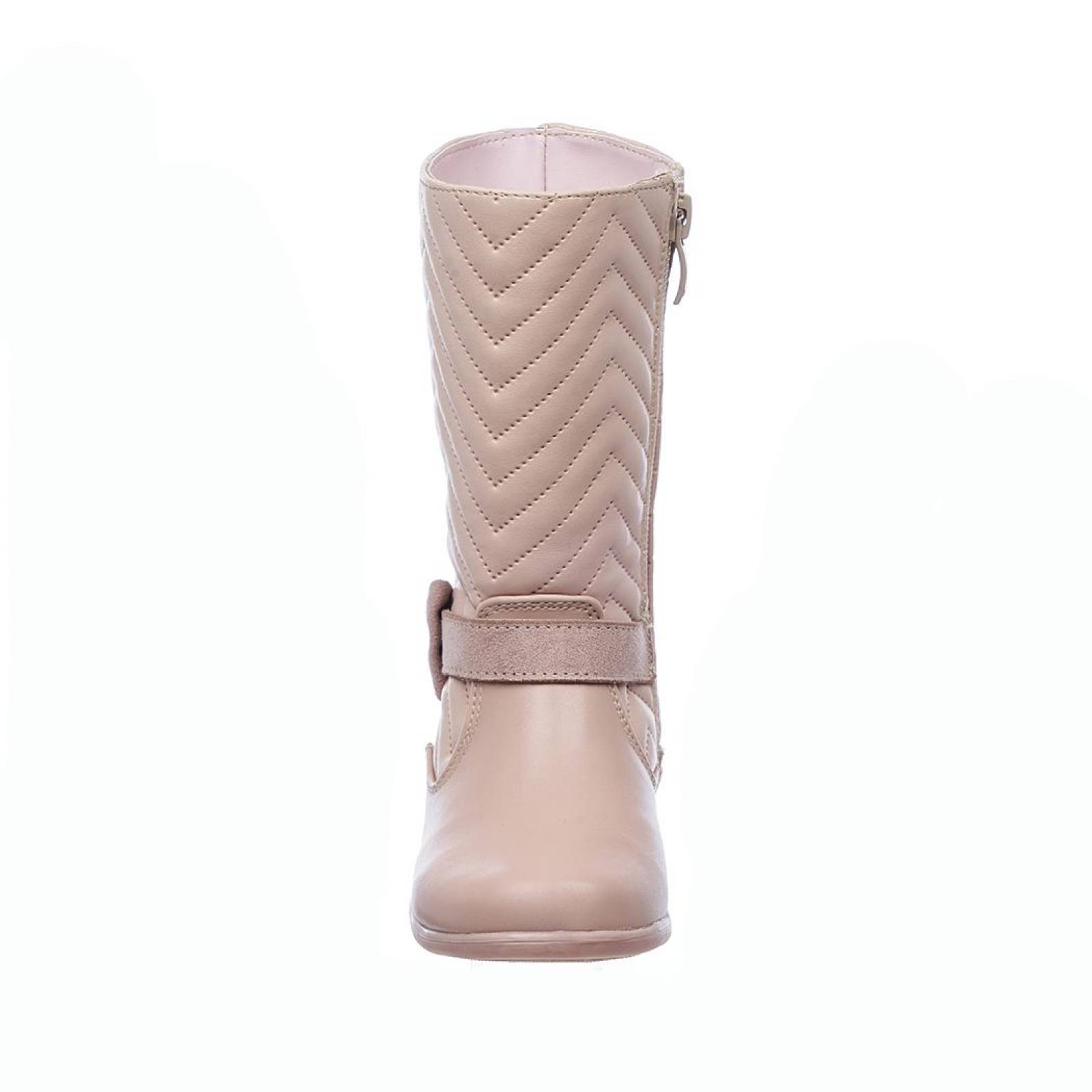Botas Altas Para Niñas Con Moño Tipo Piel Nude Cómodas Casuales 005N5G