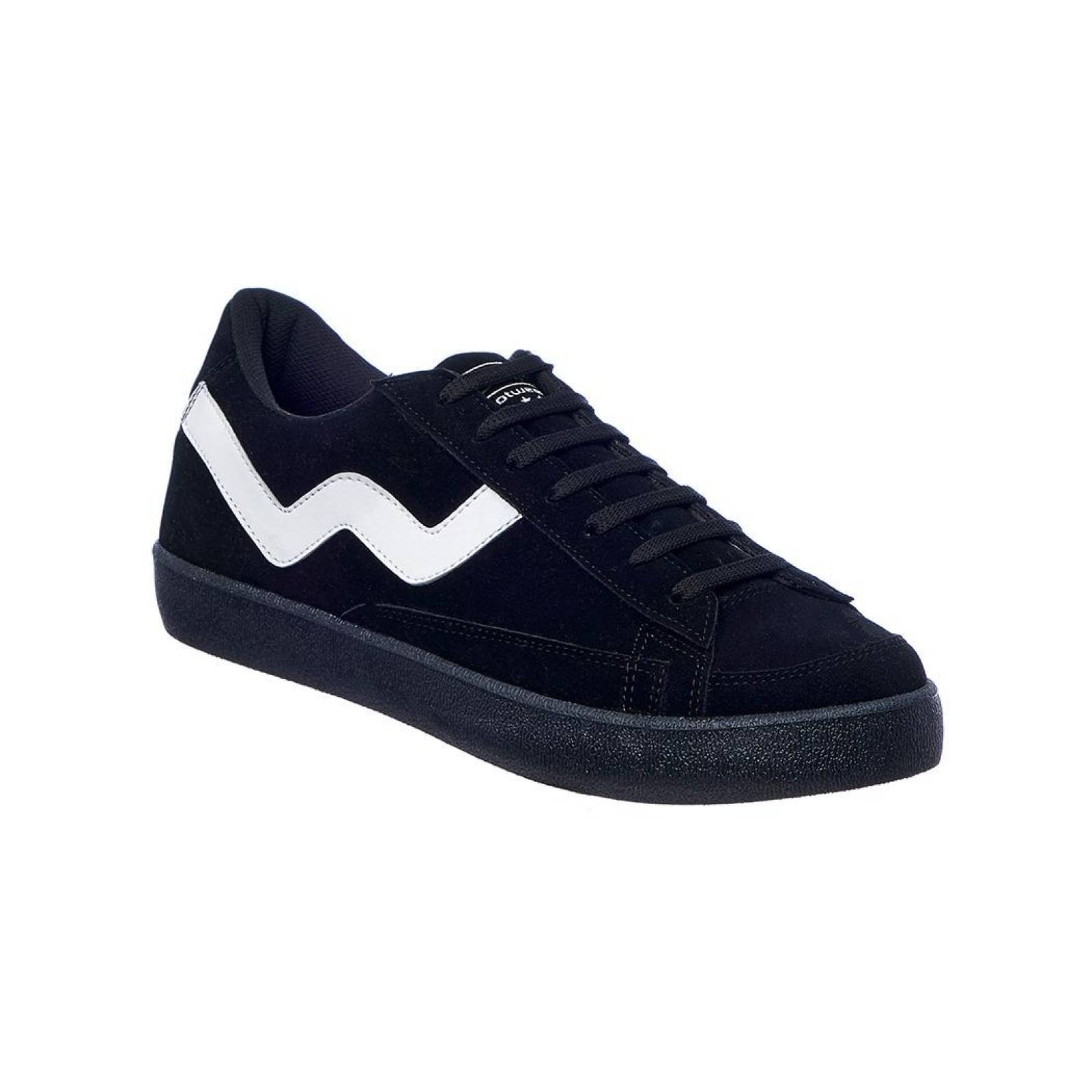 Tenis hombre casual negro comodo tipo gamuza urbano 017C1G 
