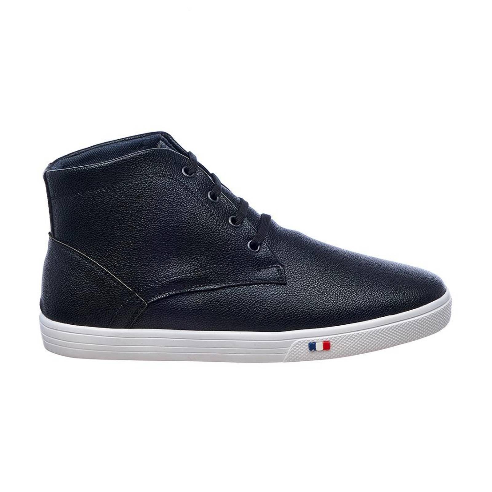 Botin hombre casual negro tipo piel comodo perfecto para tu outfit 046C14 