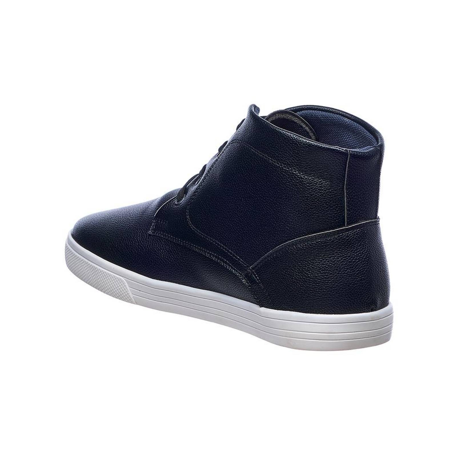 Botin hombre casual negro tipo piel comodo perfecto para tu outfit 046C14 