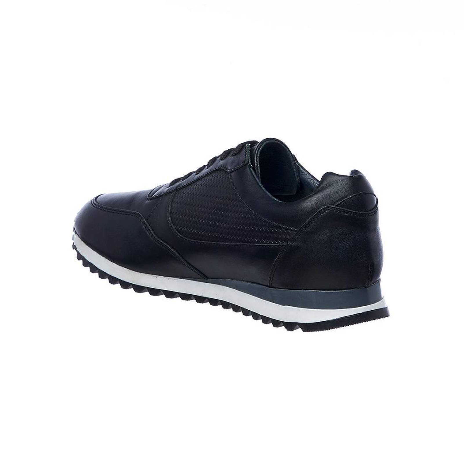 Tenis hombre tipo piel negro casual comodo urbano 046C11 