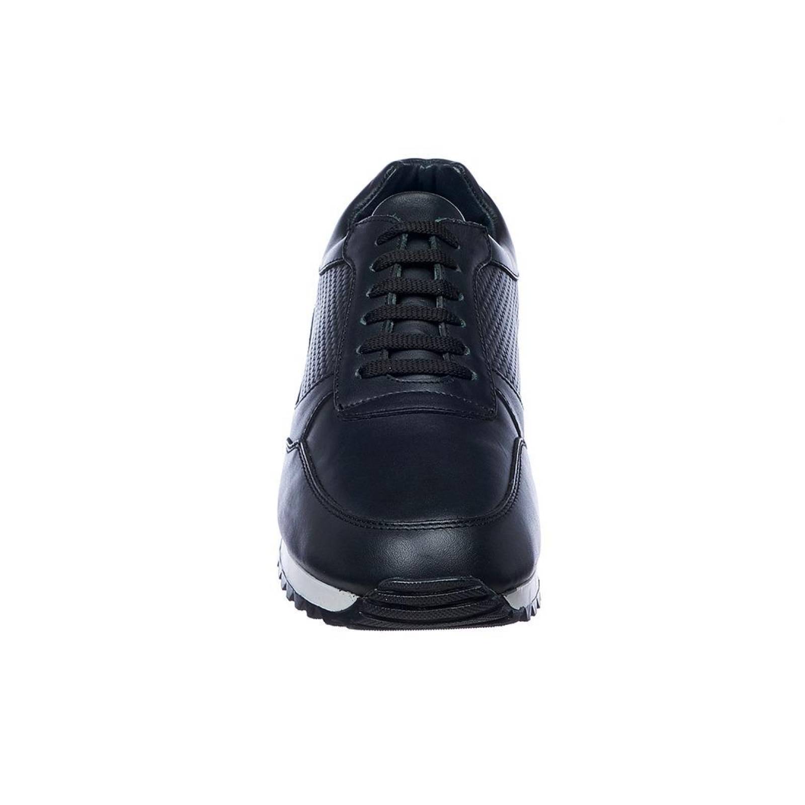 Tenis hombre tipo piel negro casual comodo urbano 046C11 