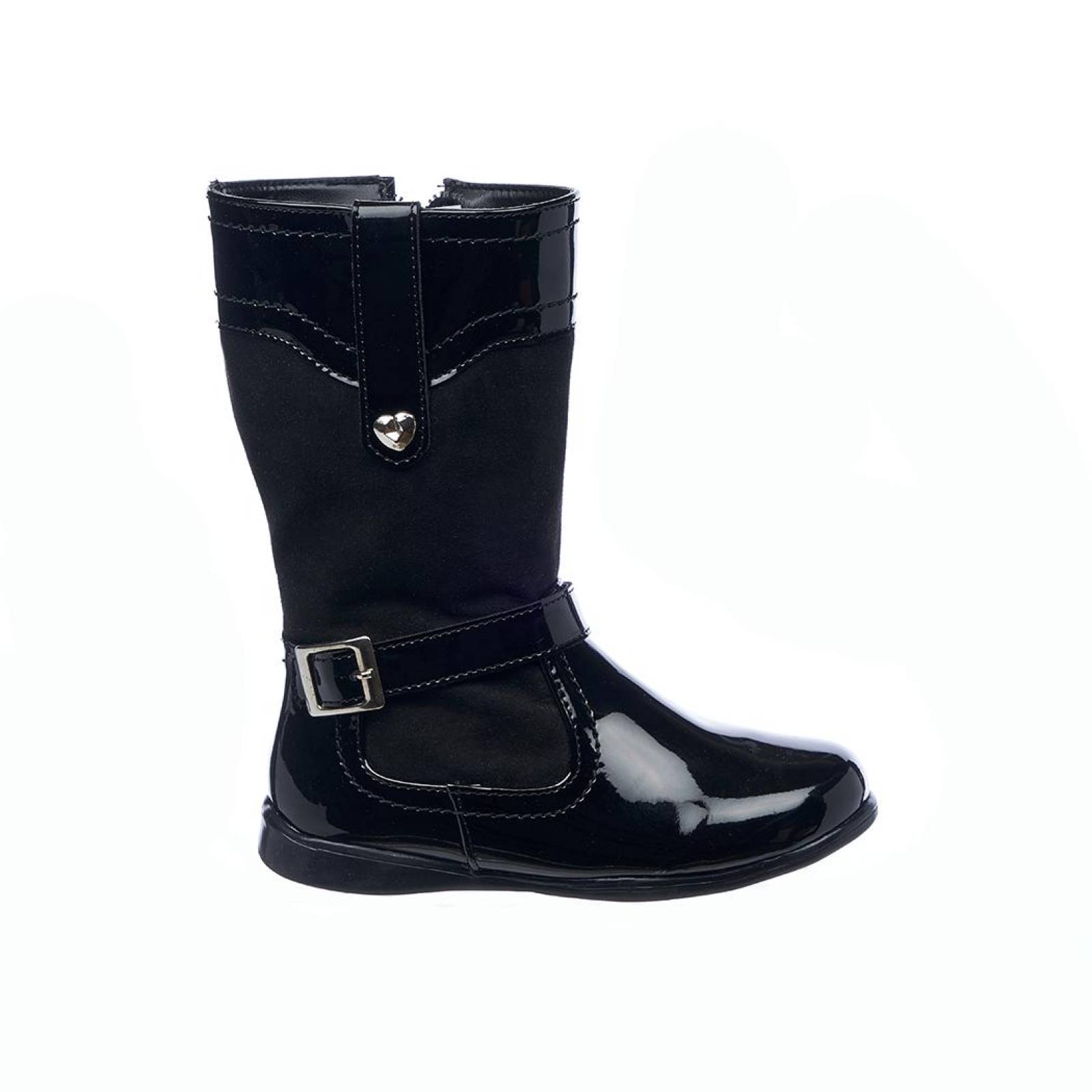 Botas Altas Charol Negro Moda Casual Infantil Niñas Casuales Cómodas 005N5F