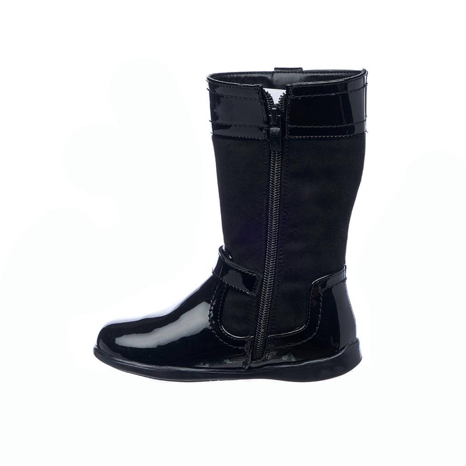 Botas Altas Charol Negro Moda Casual Infantil Niñas Casuales Cómodas 005N5F