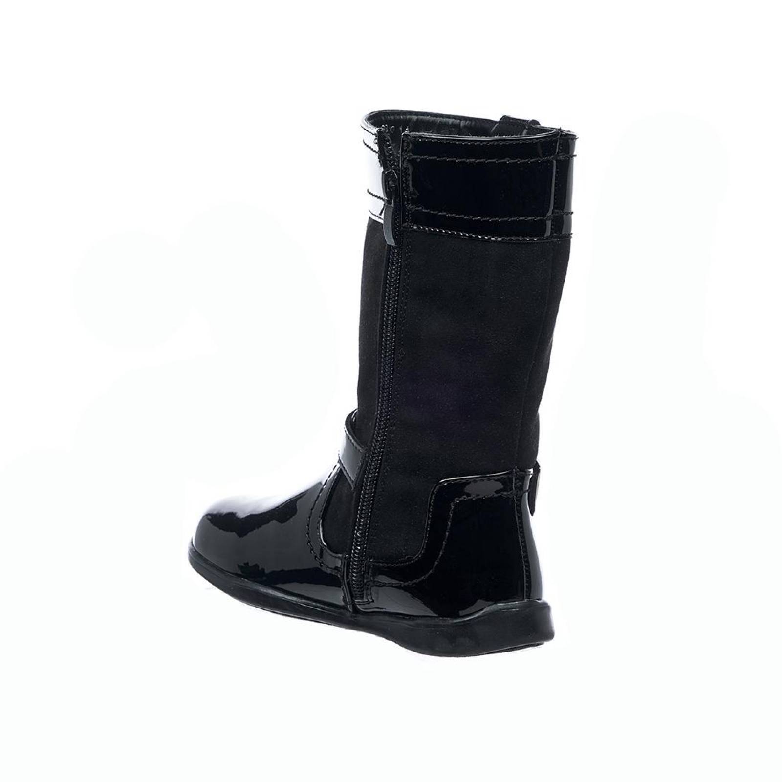 Botas Altas Charol Negro Moda Casual Infantil Niñas Casuales Cómodas 005N5F