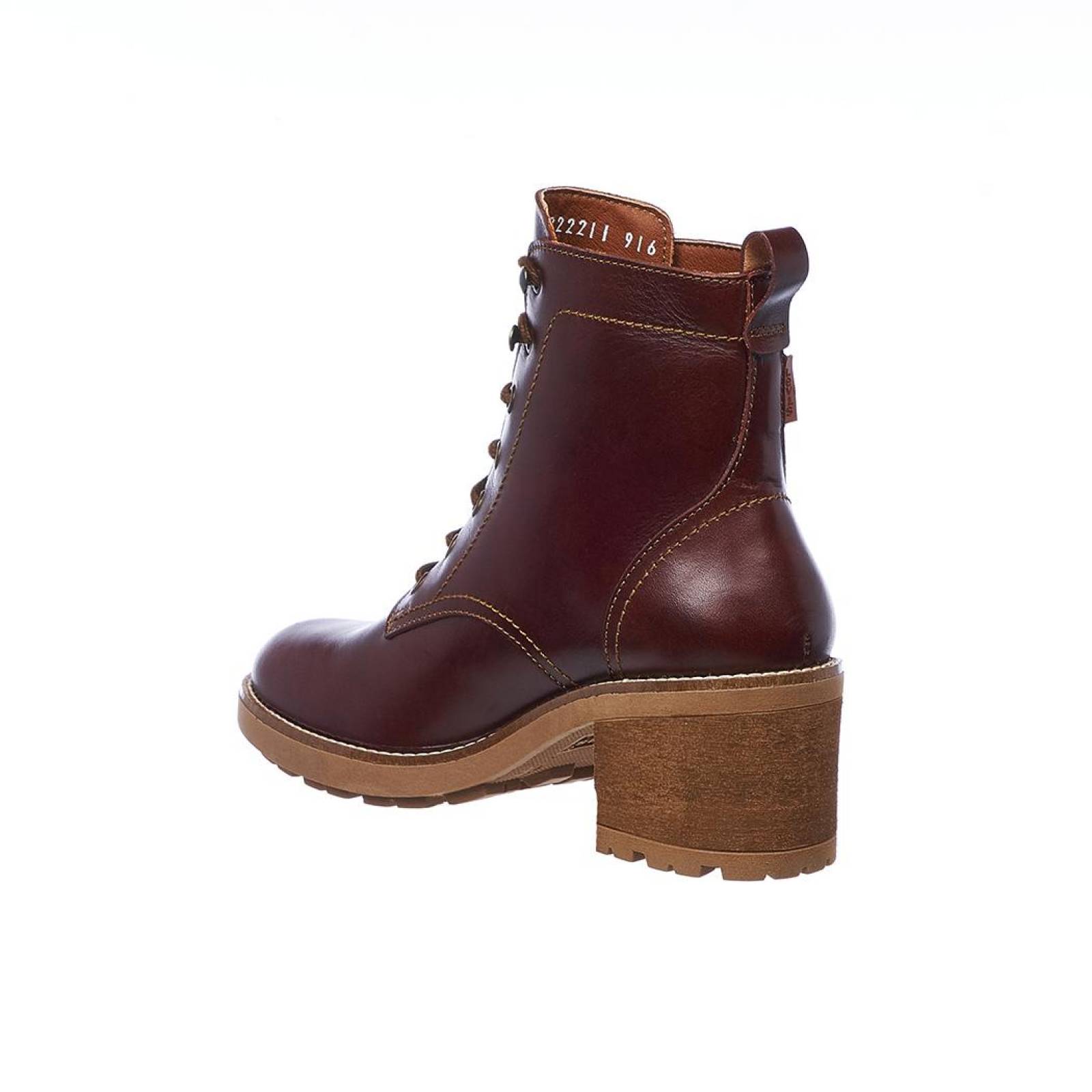 Botines Levi's Para Mujer Piel Caoba Tacón Ancho Moda Casual