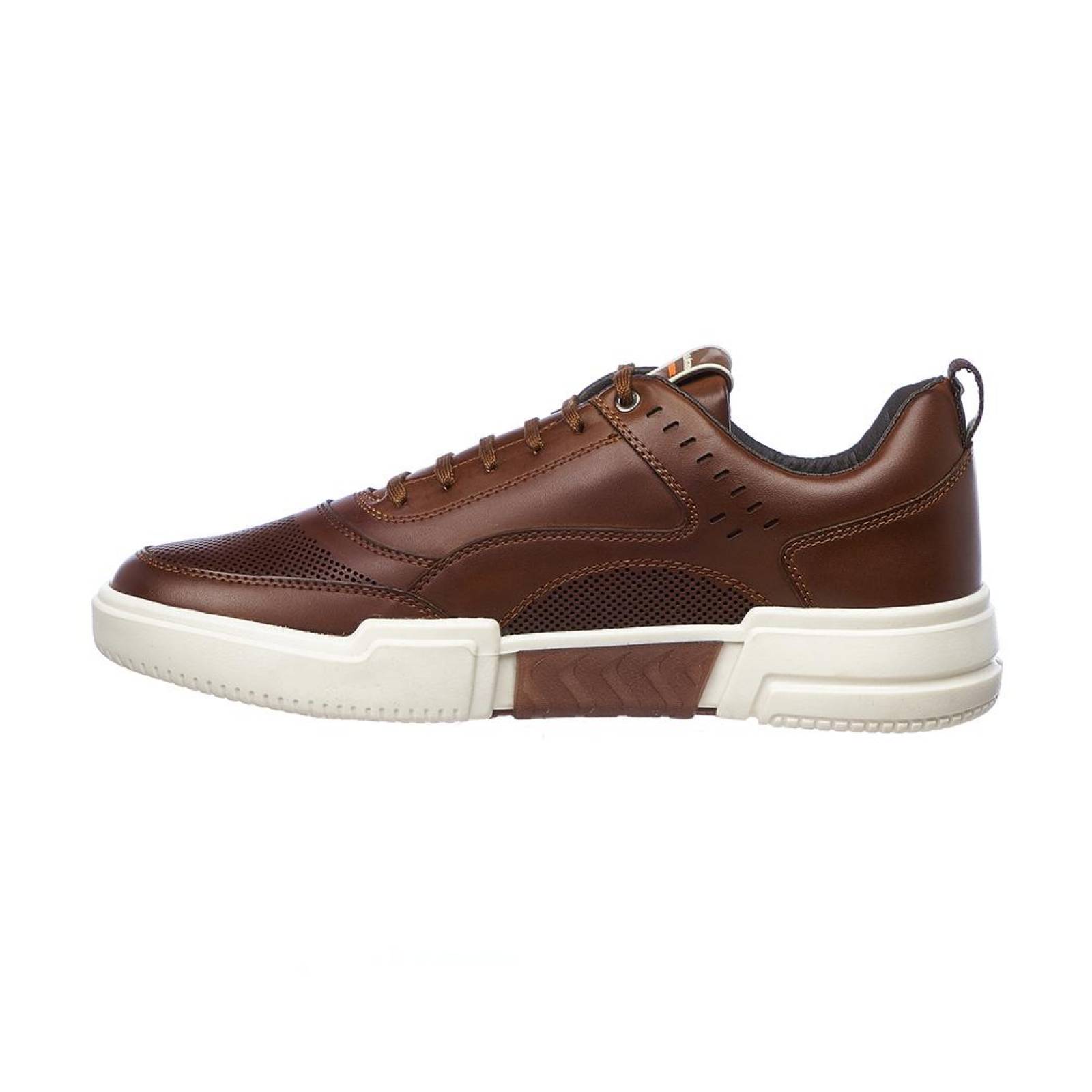 Tenis Hombre Sneaker Moda Casual Basic Urbano Suela Cómoda Tipo Piel Café 024C3A 