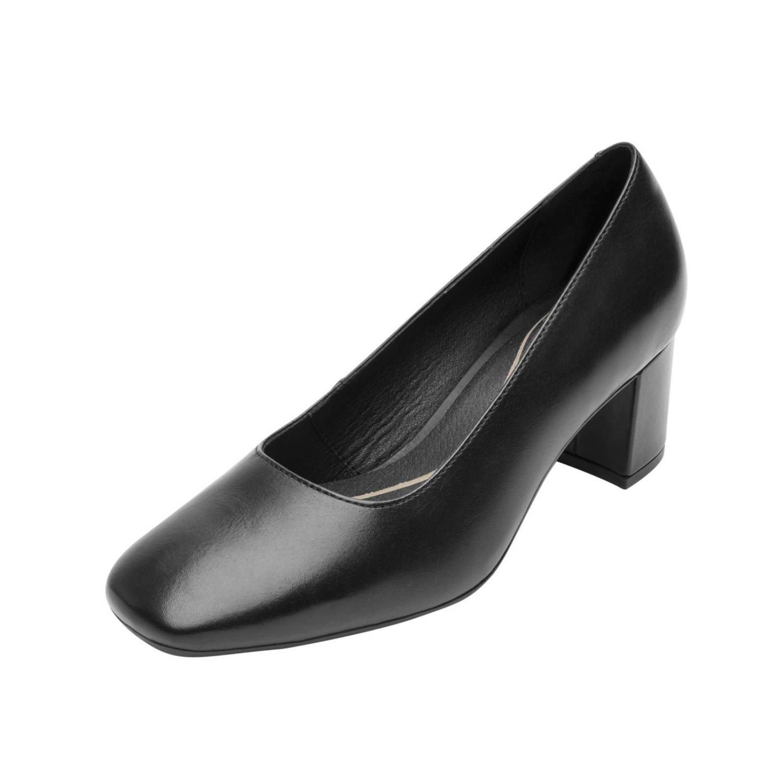 Zapatillas Flexi Tacón Ancho En Piel Casuales Formales Cómodos 406404 