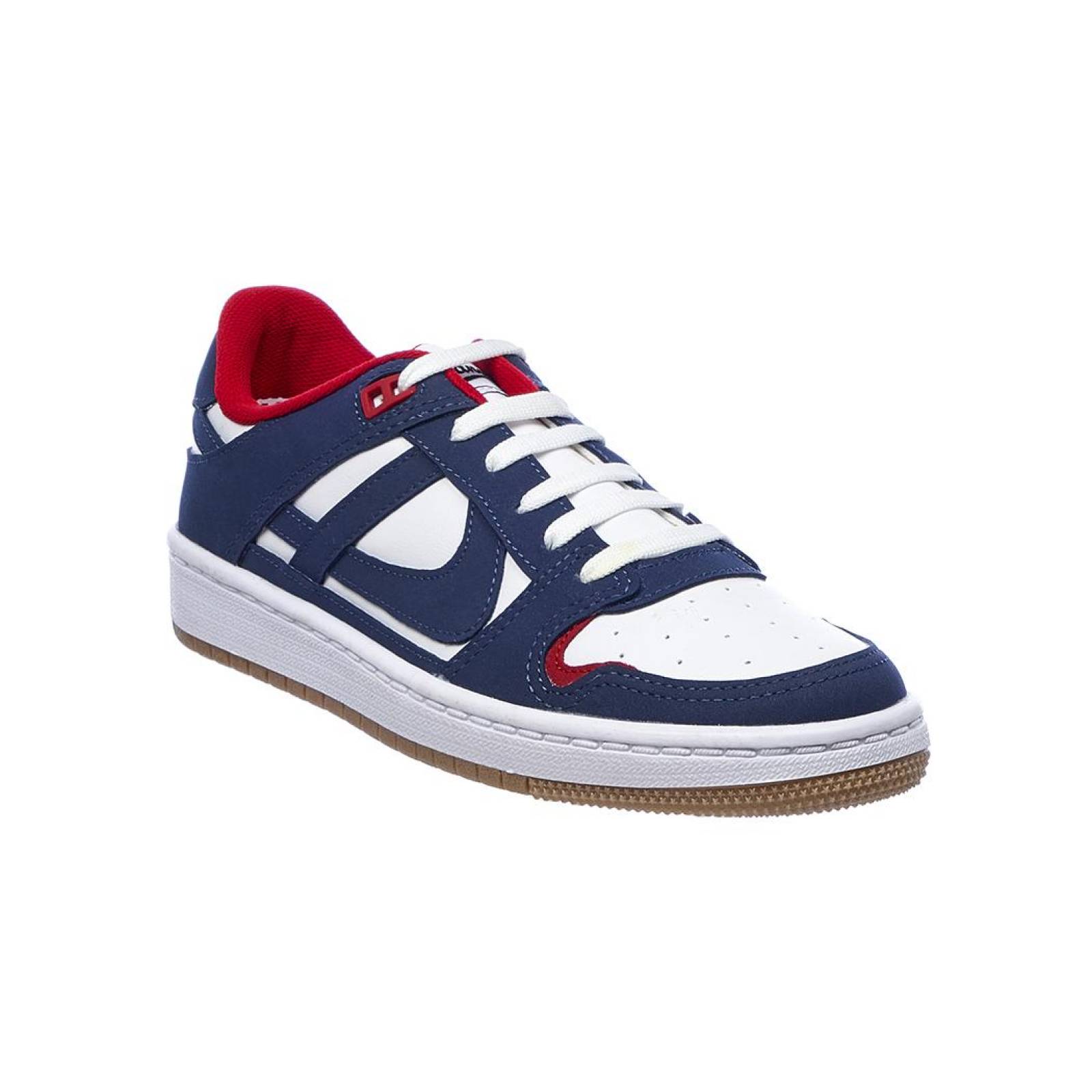 Tenis Panan Hombre Moda Casual Urbano Cómodo Tipo Piel Azul Marino Rojo Blanco 126C2K