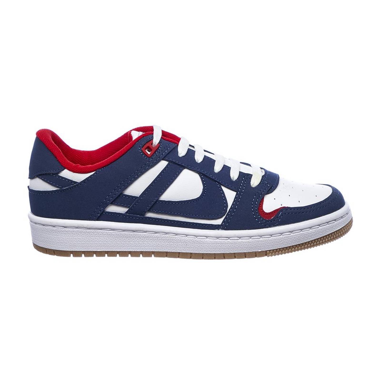 Tenis Panan Hombre Moda Casual Urbano Cómodo Tipo Piel Azul Marino Rojo Blanco 126C2K