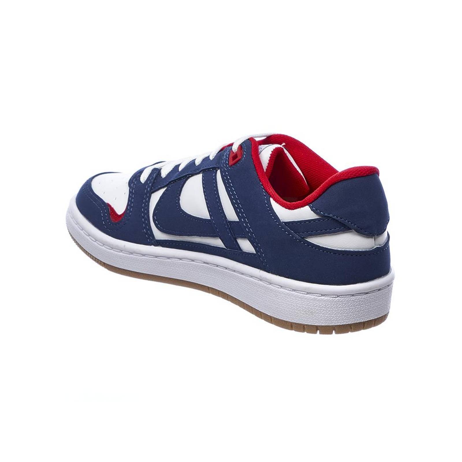 Tenis Panan Hombre Moda Casual Urbano Cómodo Tipo Piel Azul Marino Rojo Blanco 126C2K