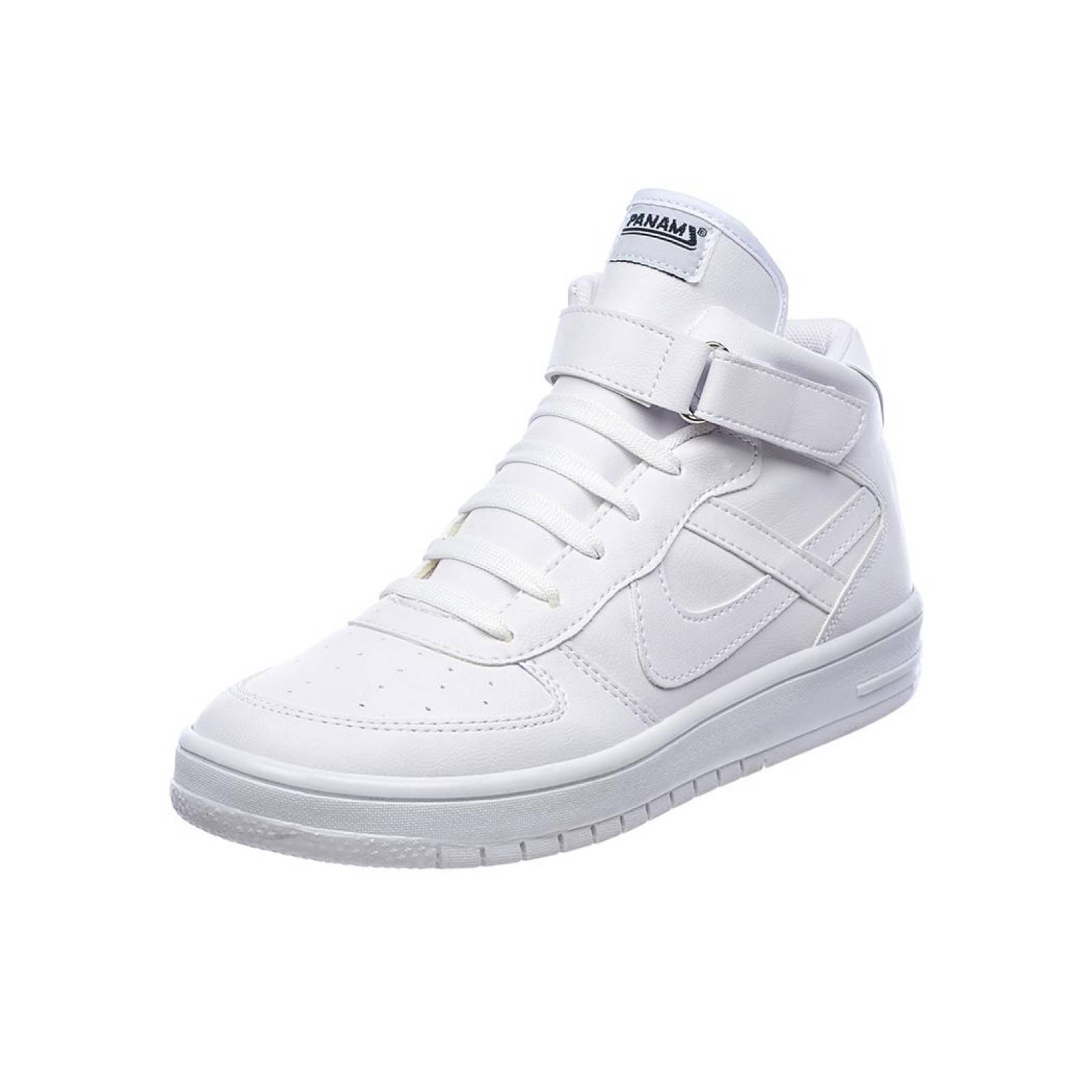 Tenis Panan Hombre Tipo Bota Cómodo Moda Básica Casual Escolar Tipo Piel Blanco 126C1W