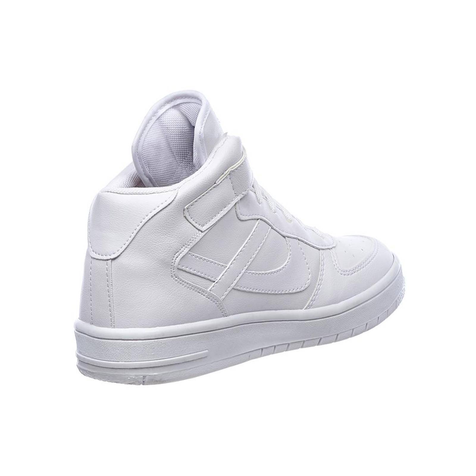 Tenis Panan Hombre Tipo Bota Cómodo Moda Básica Casual Escolar Tipo Piel Blanco 126C1W