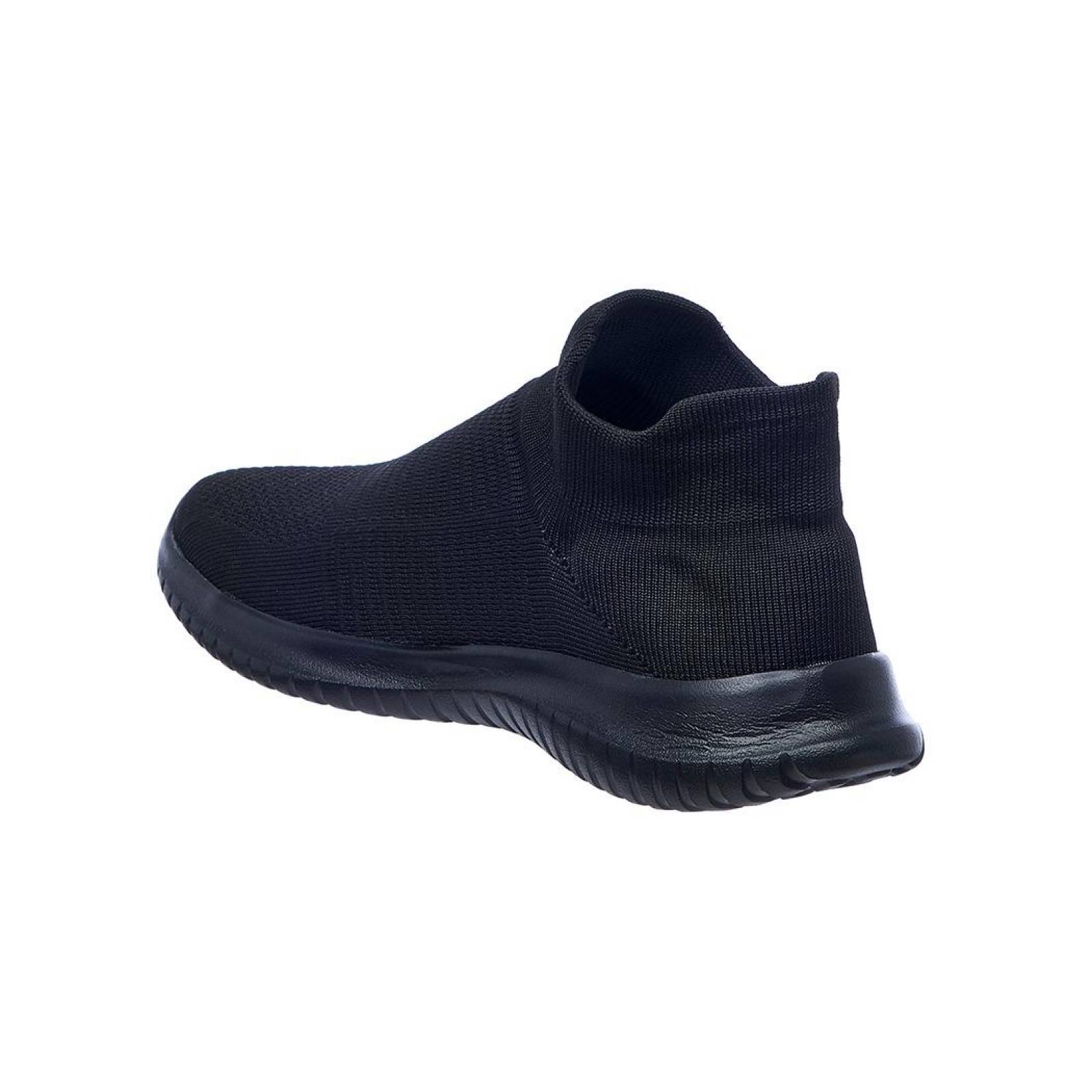 Tenis hombre cómodo casual negro sin cordones 128C12 