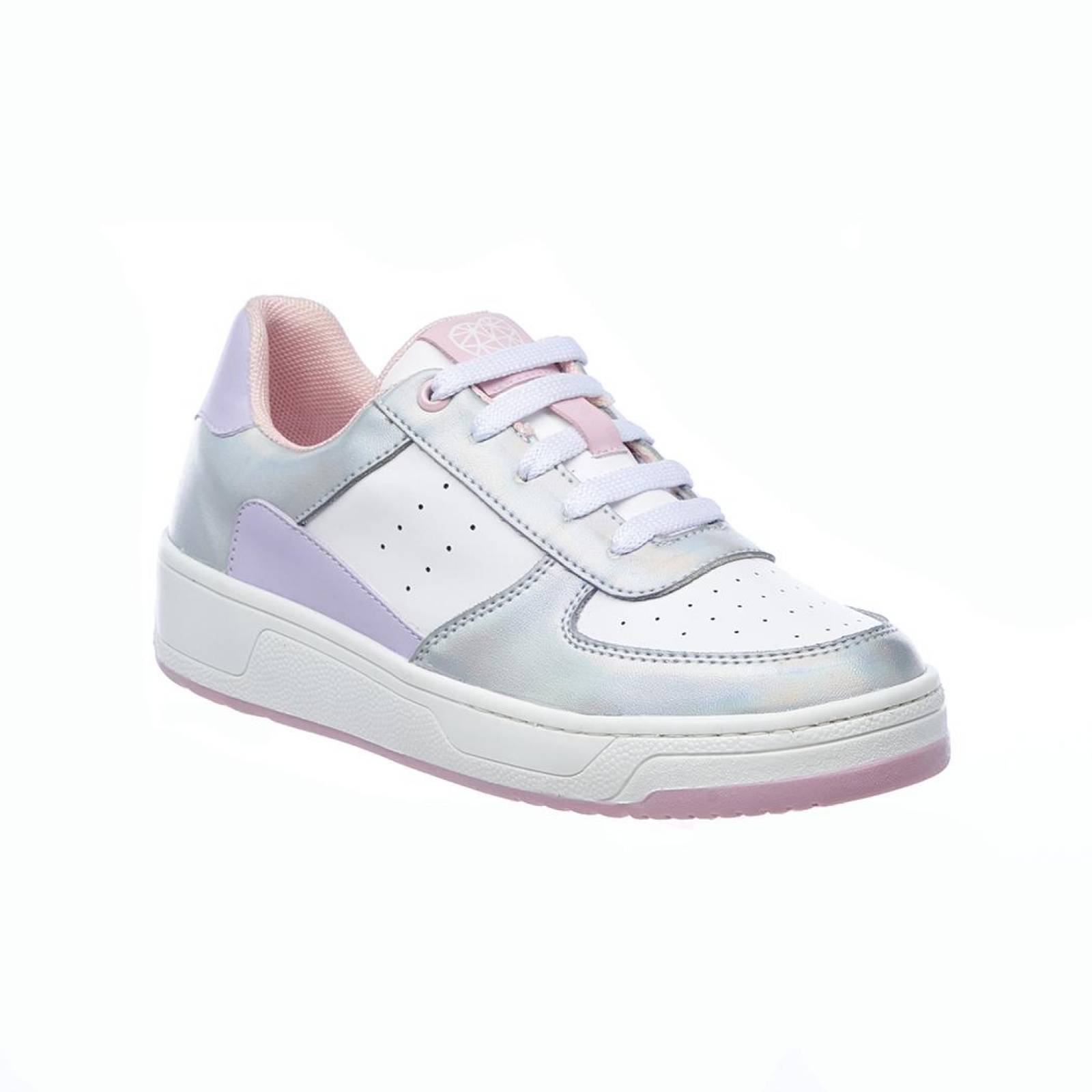 Tenis Tropicana Mujer Juvenil Moda Casual Cómodo Tipo Piel Blanco Rosa Plateado 005B4F 