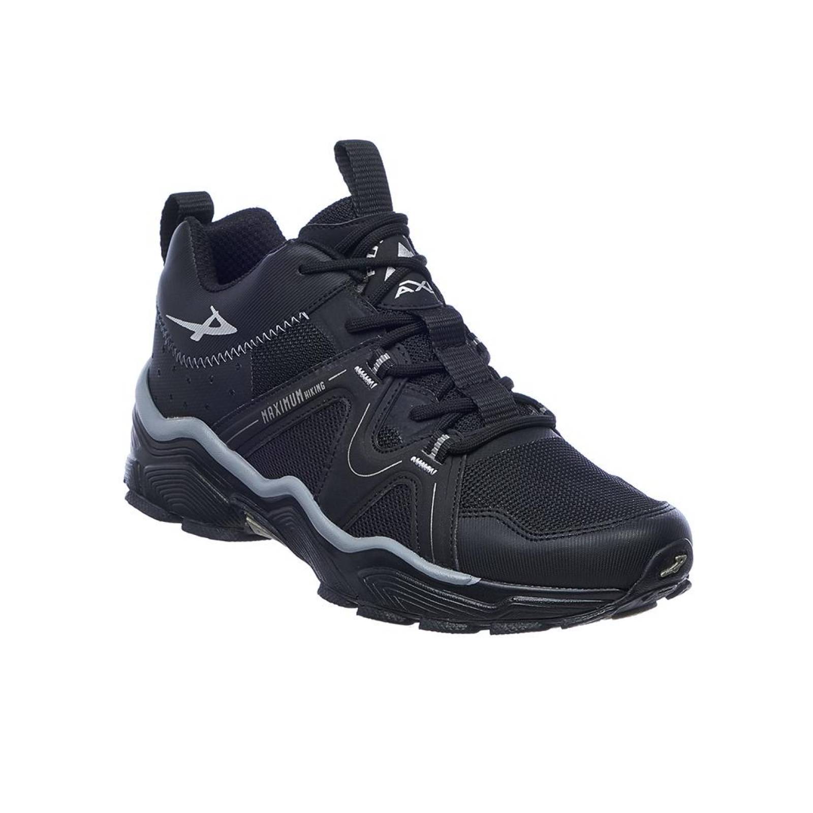 Tenis Pontiac Hombre Moda Casual Camping Uso Rudo Tipo Piel Negro Cómodo 104C1R