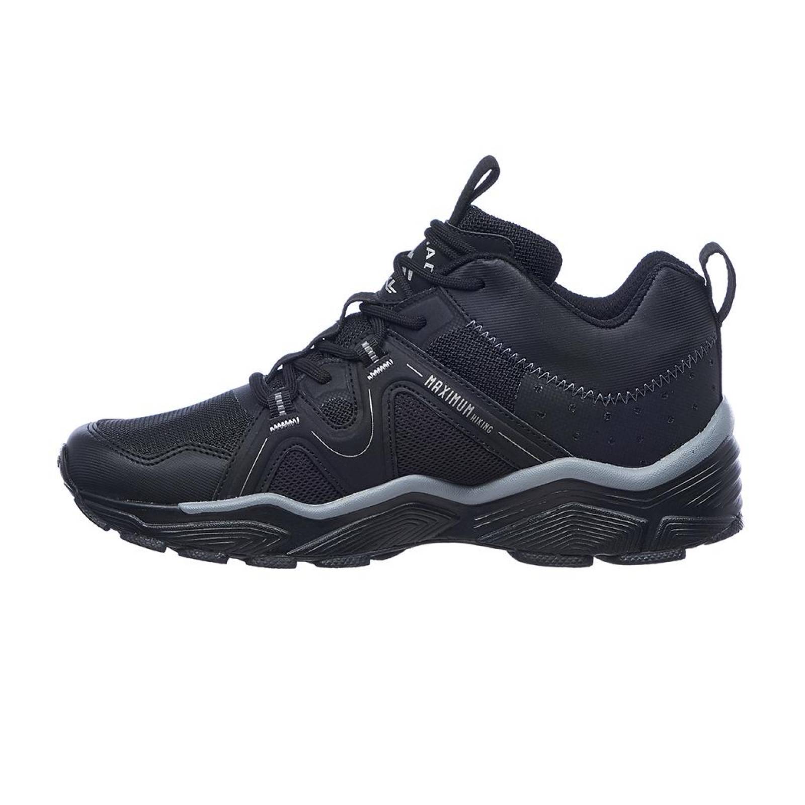 Tenis Pontiac Hombre Moda Casual Camping Uso Rudo Tipo Piel Negro Cómodo 104C1R