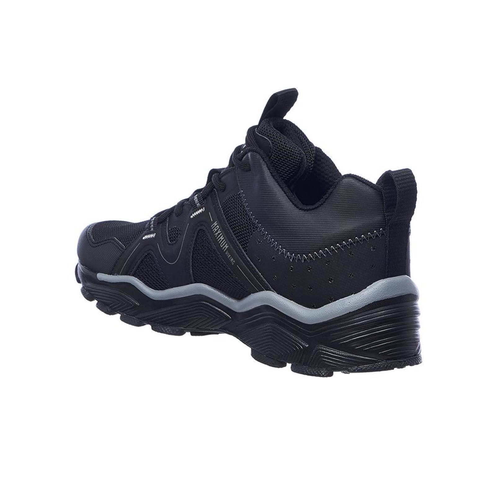 Tenis Pontiac Hombre Moda Casual Camping Uso Rudo Tipo Piel Negro Cómodo 104C1R