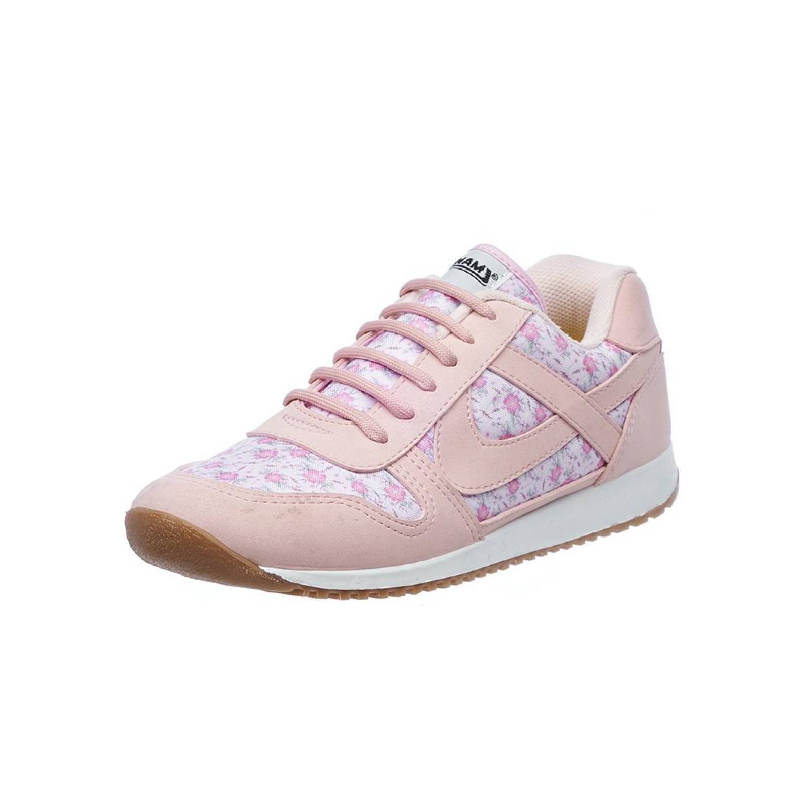 Tenis Sneaker Panam Mujer Moda Urbana Casual Textil Rosa Pastel Floreado 126D1R 