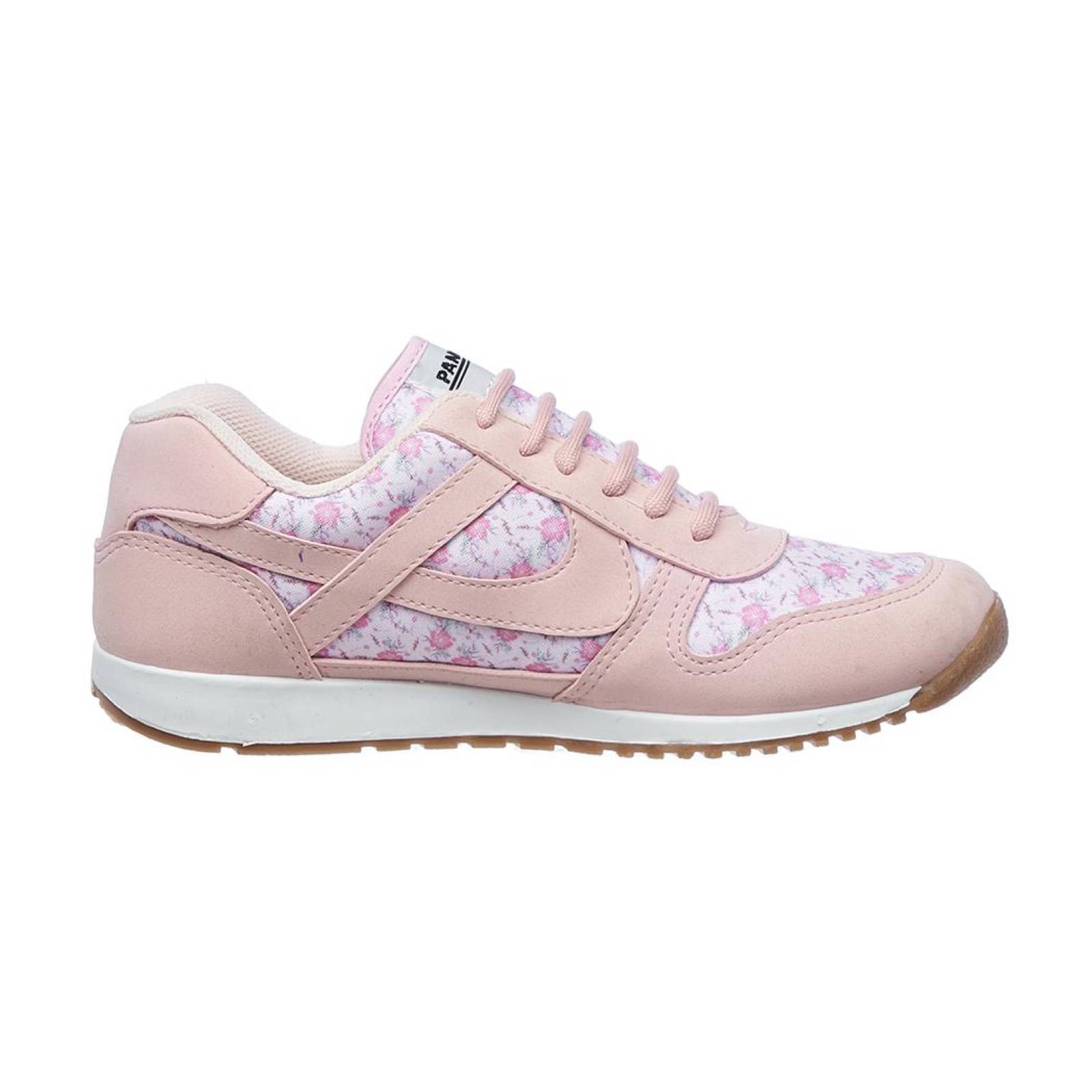 Tenis Sneaker Panam Mujer Moda Urbana Casual Textil Rosa Pastel Floreado 126D1R 