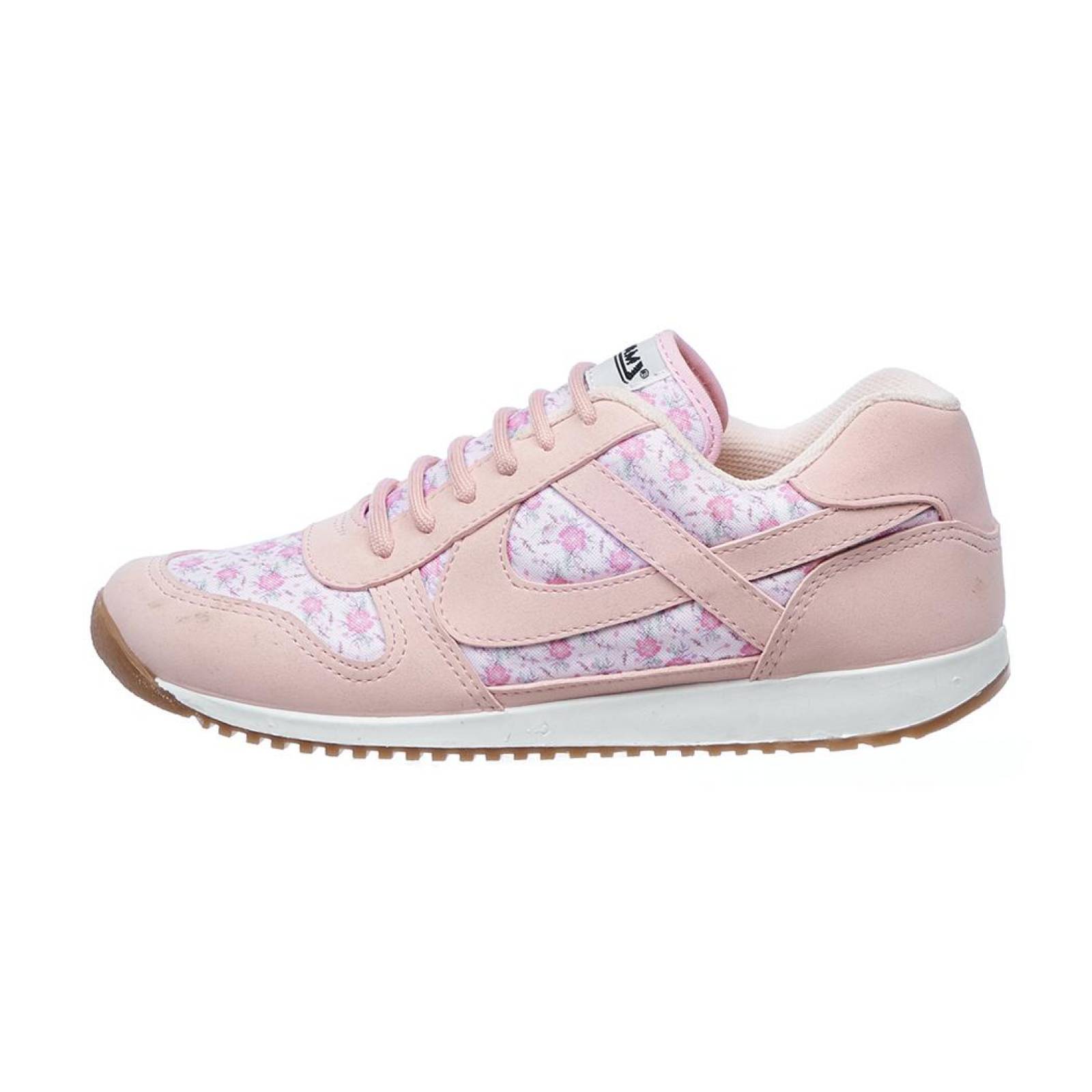 Tenis Sneaker Panam Mujer Moda Urbana Casual Textil Rosa Pastel Floreado 126D1R 