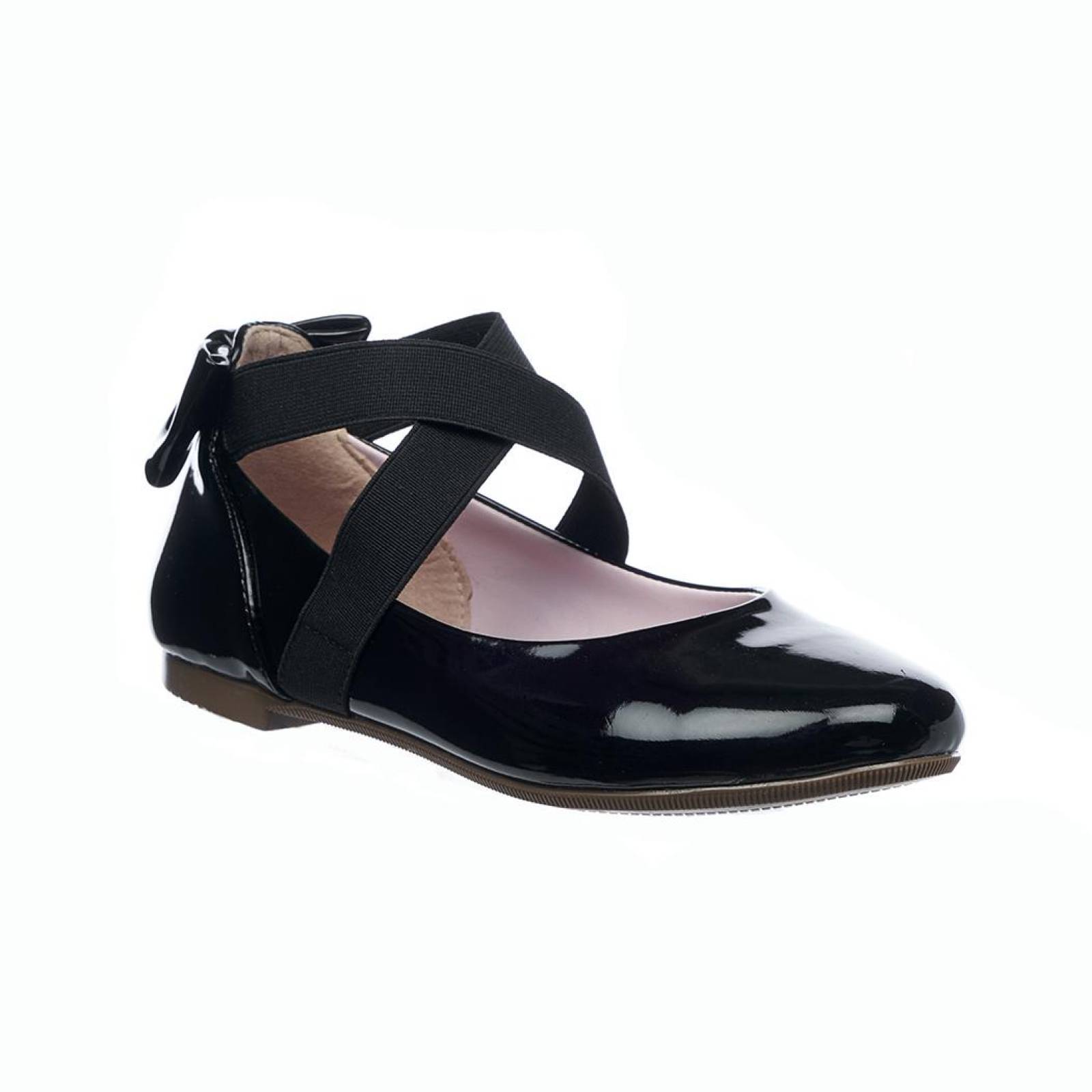 Flats Ballerina Mujer Moda Casual Cómodo Charol Negro Moño Trasero Ajuste Tirantes 005B4Q 
