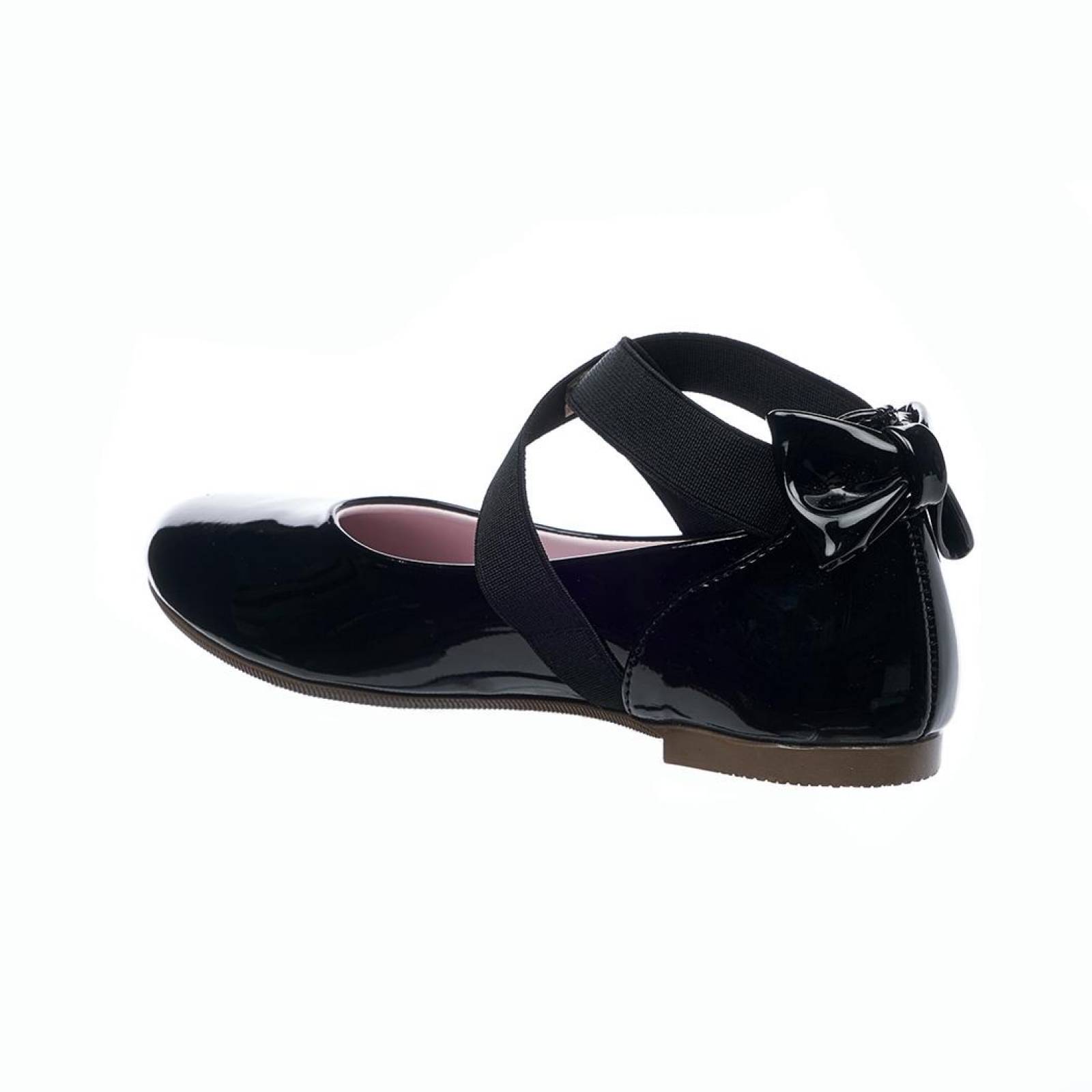 Flats Ballerina Mujer Moda Casual Cómodo Charol Negro Moño Trasero Ajuste Tirantes 005B4Q 