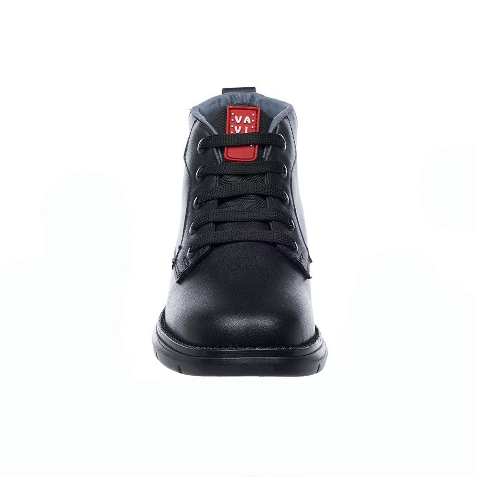 Zapato En Botín Para Niños Casual Escolar Piel Negro Cómodo 