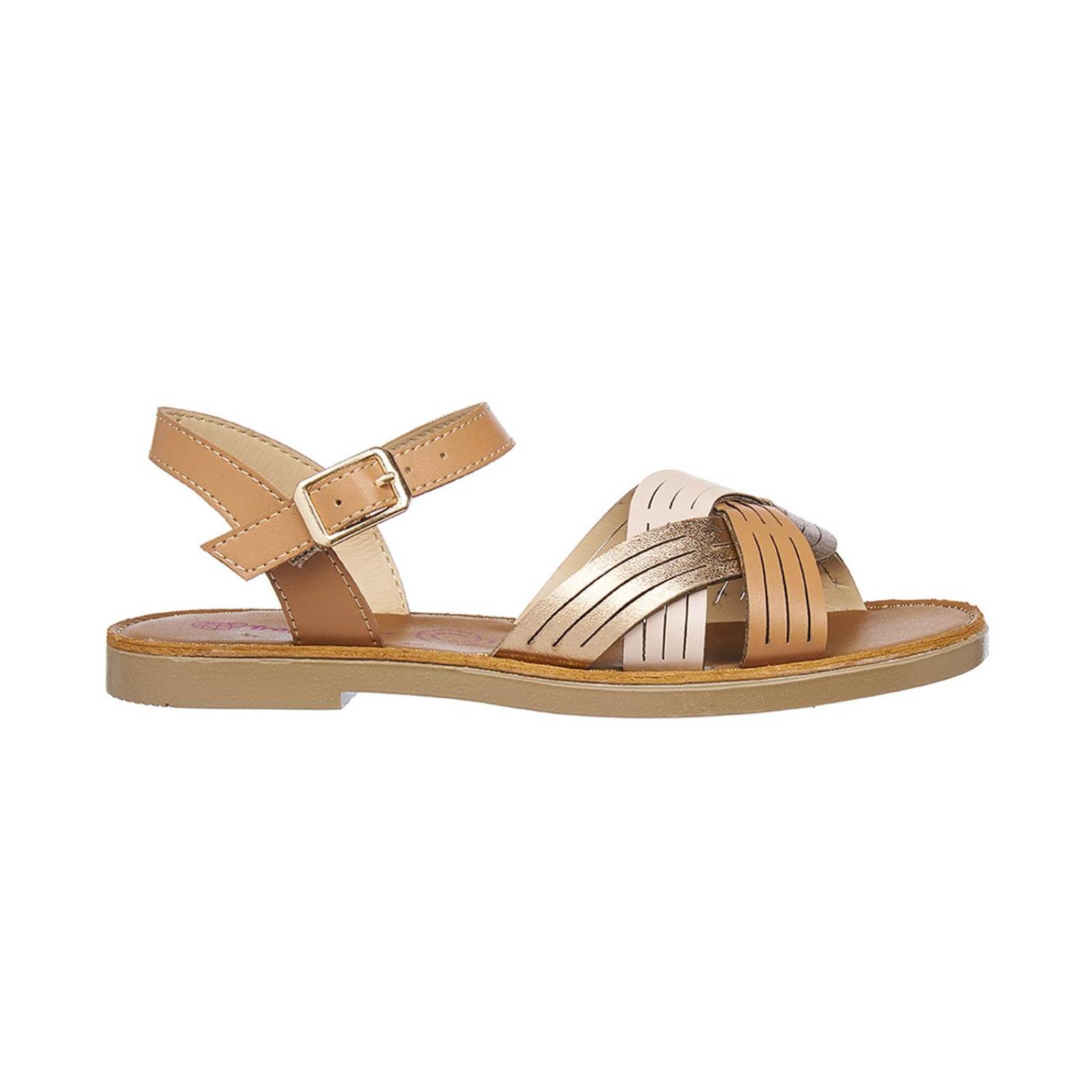 Sandalias Tipo Piel Madera Casuales Para Niñas Moda Verano 