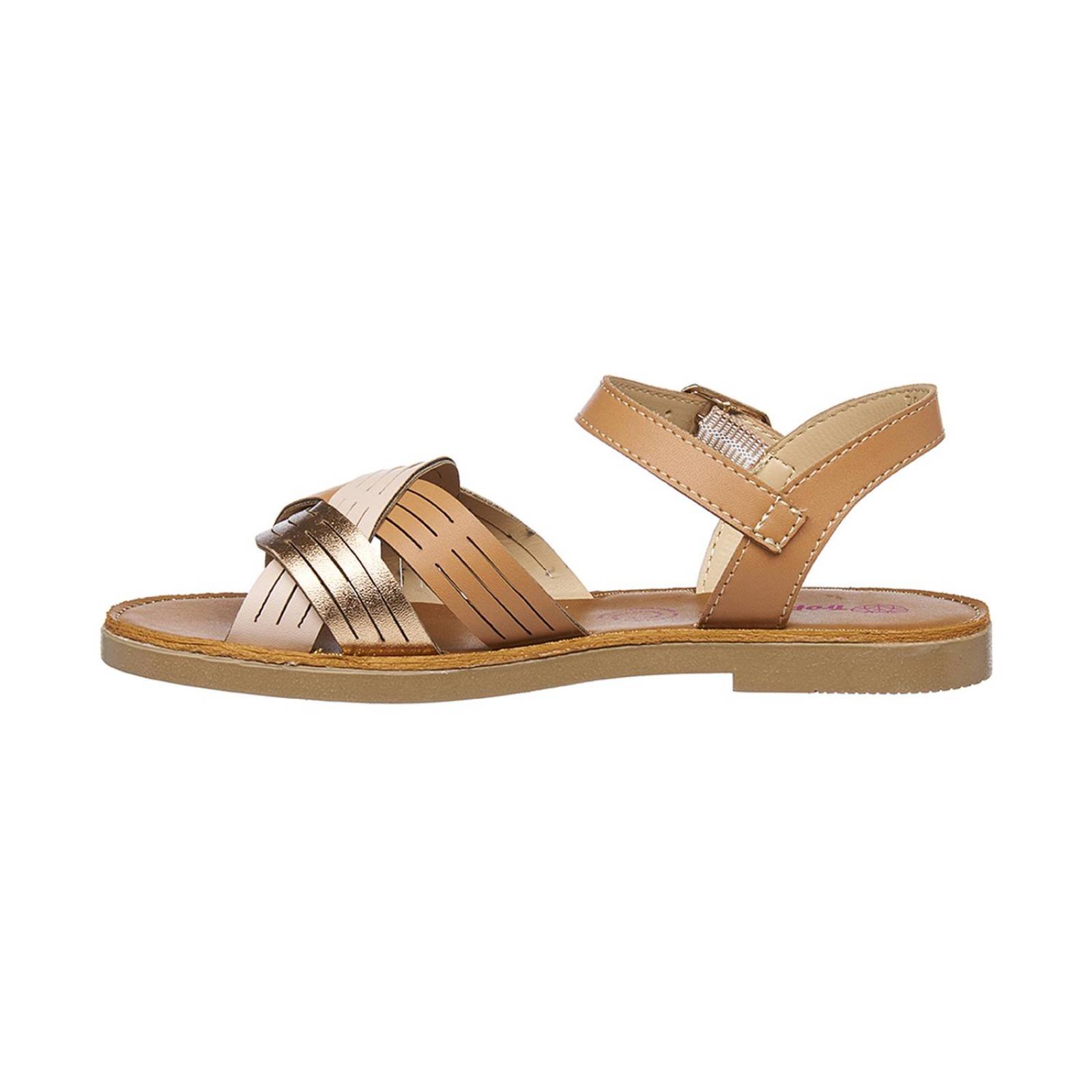 Sandalias Tipo Piel Madera Casuales Para Niñas Moda Verano 