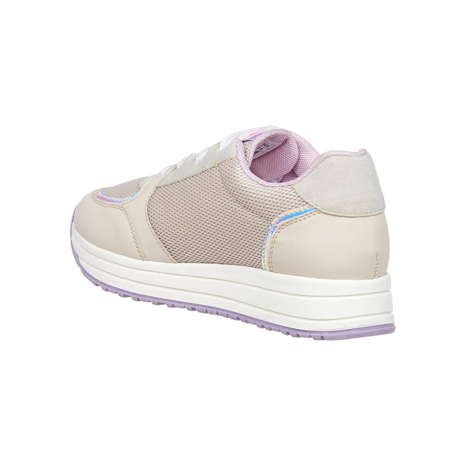 Tenis Para Mujer Casuales Textil Marfil Moda Juvenil