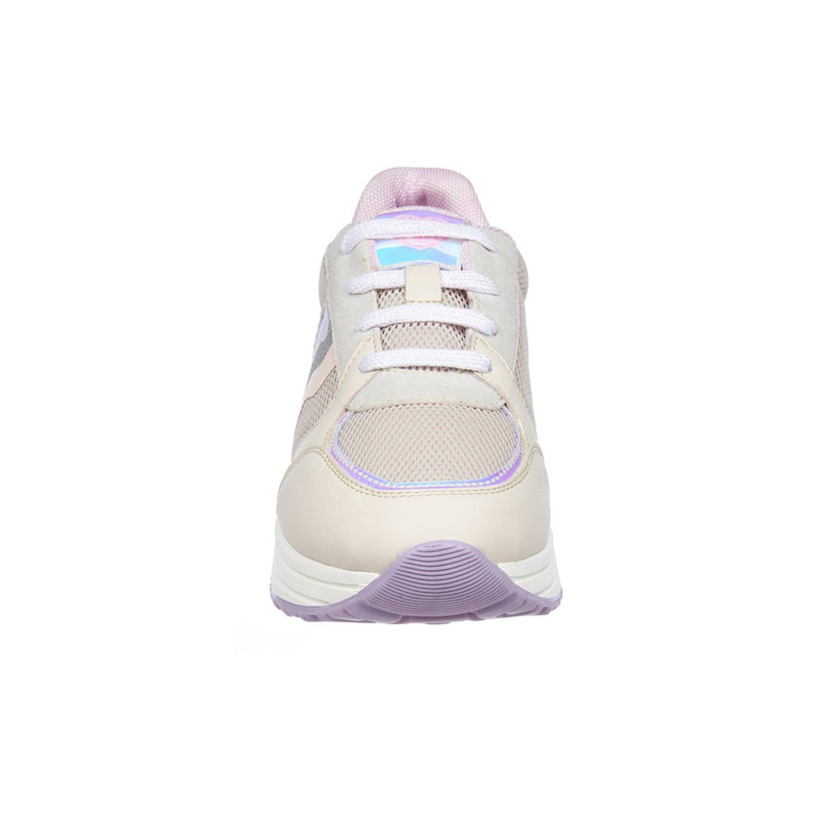 Tenis Para Mujer Casuales Textil Marfil Moda Juvenil