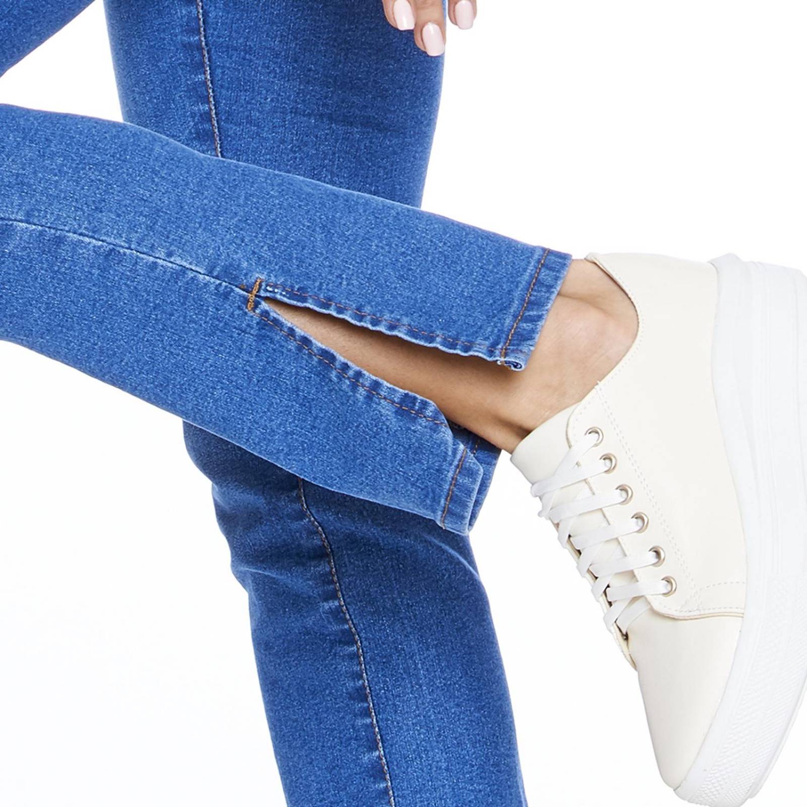 Jeans Corte Recto Mujer Abierto En Tobillos Stone Casual 