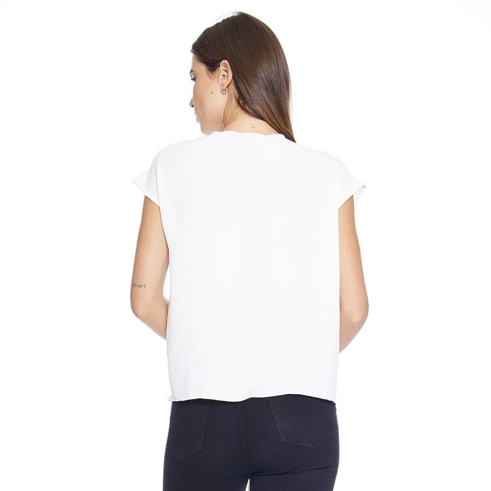Blusa Mujer casual con amarre en delantero Manga Corta 