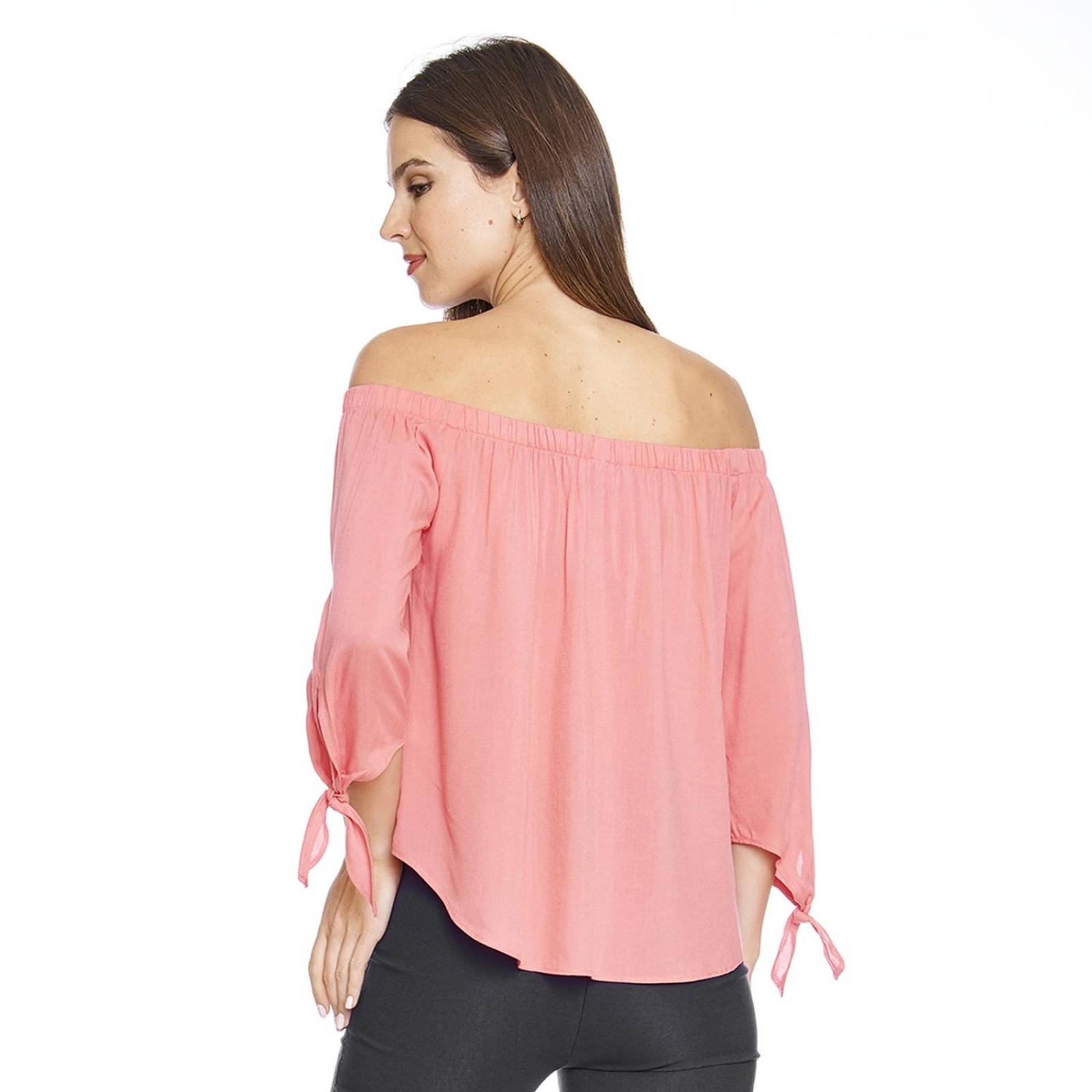 Blusa Mujer manga 3/4 sexy hombros descubiertos Coral 