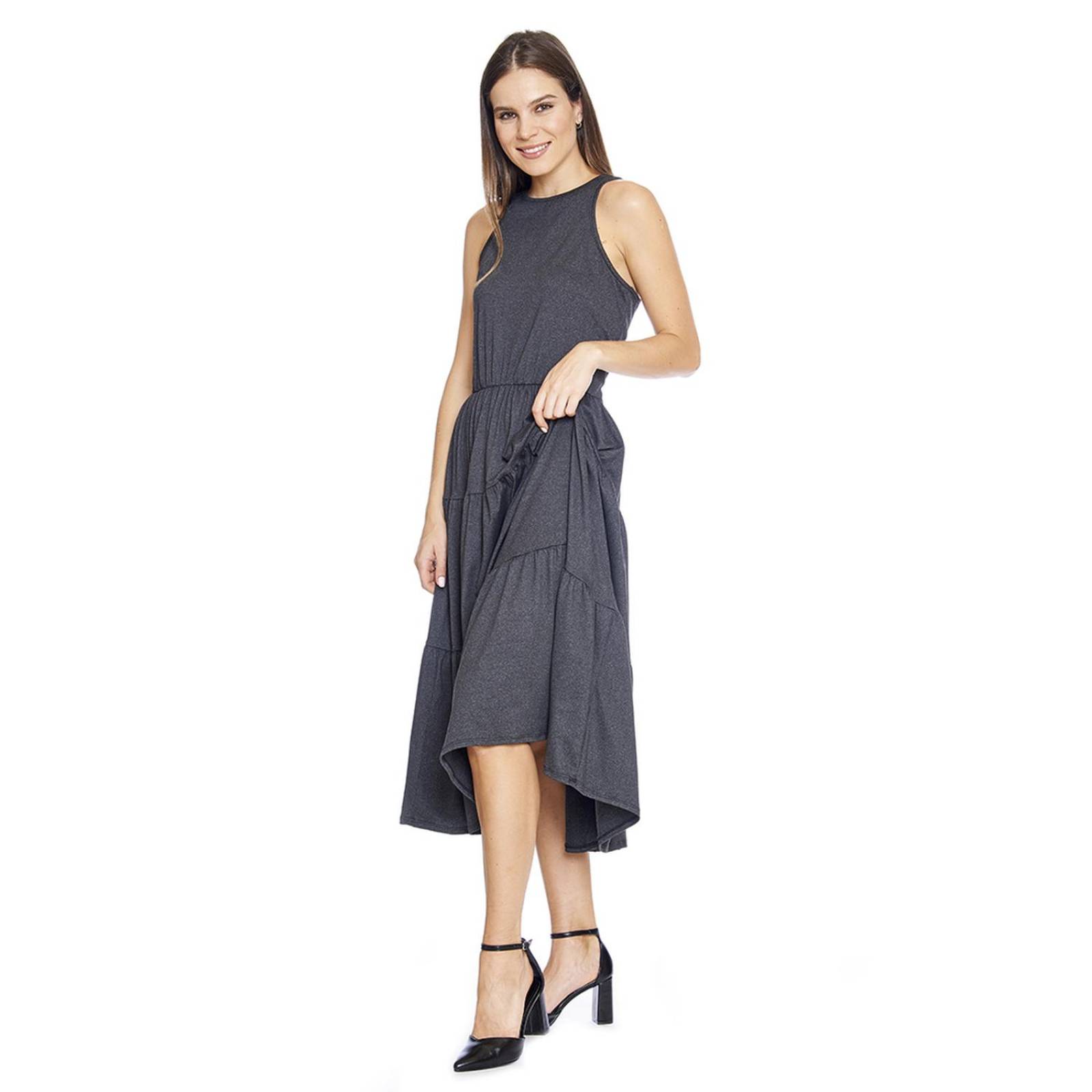 Maxi Vestido Largo Para Mujer Holgado Sin Manga Casual