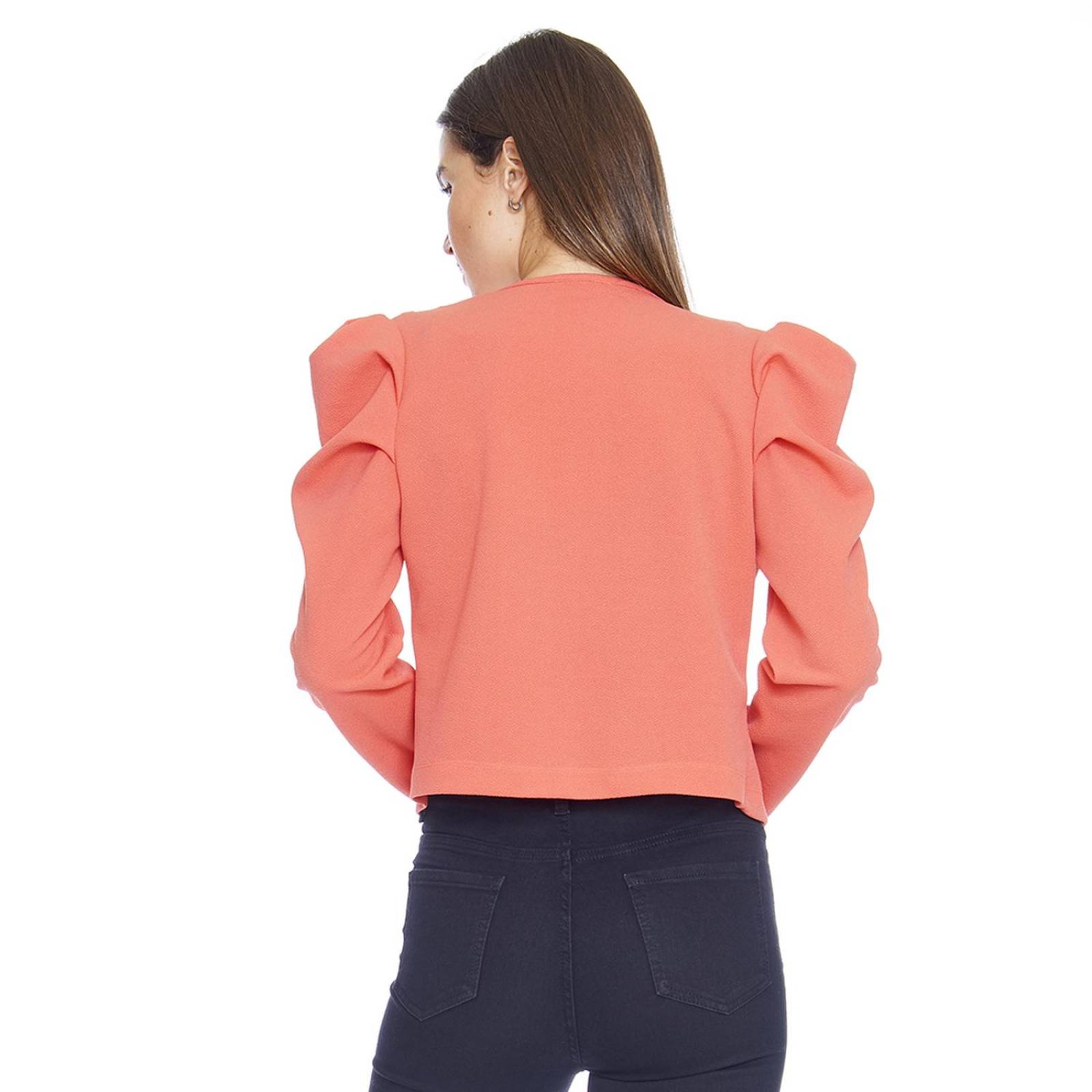 Saco Mujer manga abullonada Blazer Casual Formal Coral 