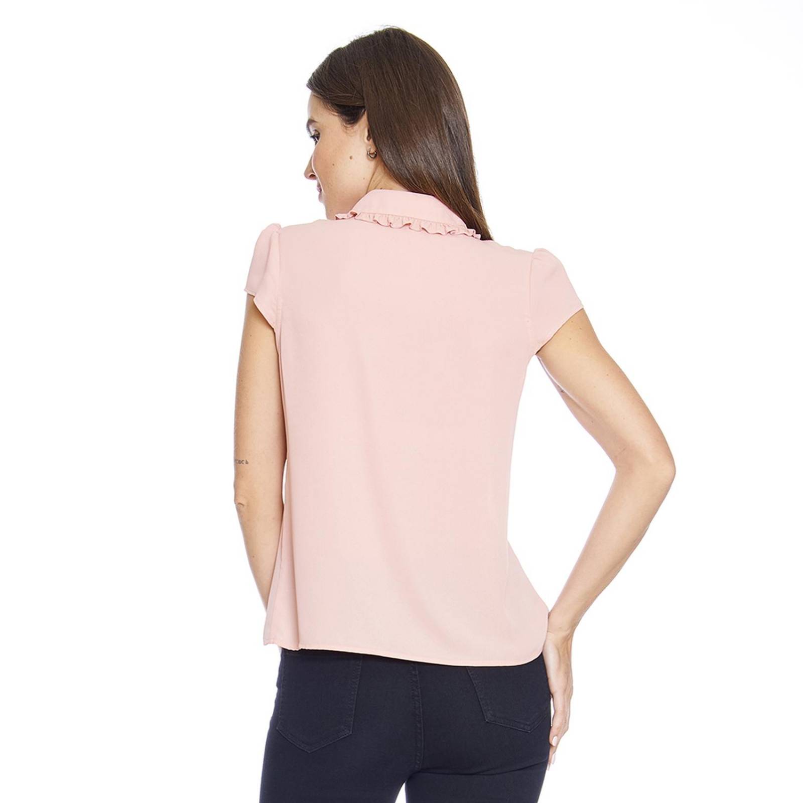 Blusa Para Mujer Con Cuello y Lazo Elegante Casual 