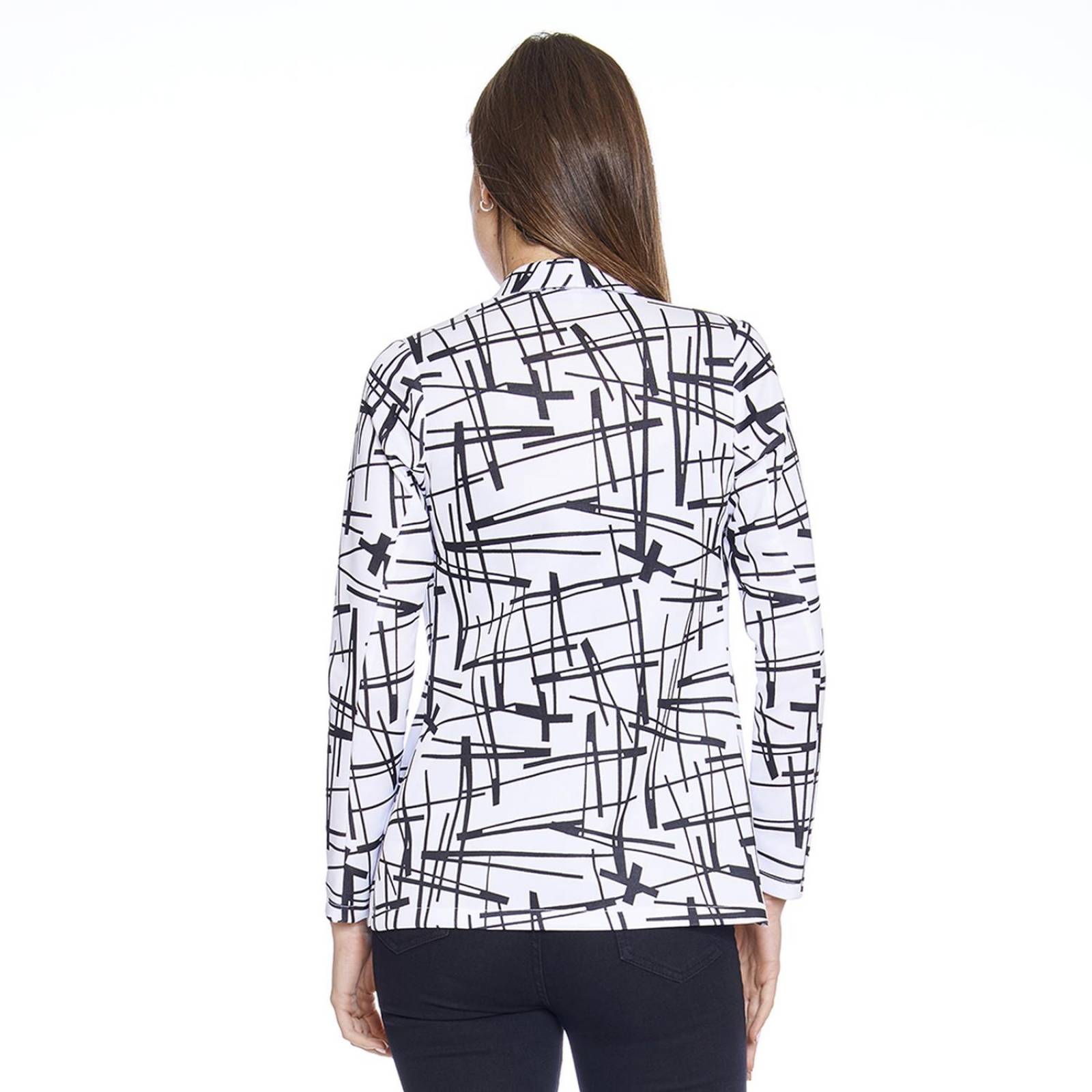 Saco Para Mujer con solapa Blazer Blanco Negro Formal 