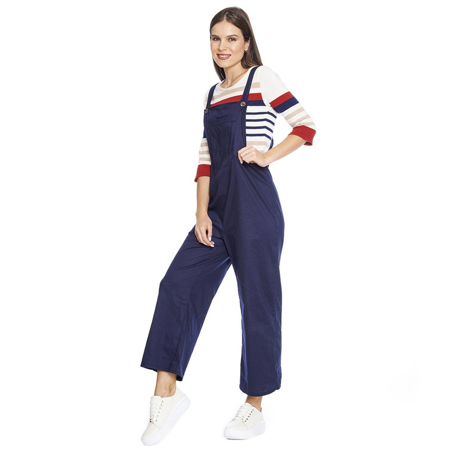 Overol Mujer over size con bolsa delantera Marino 