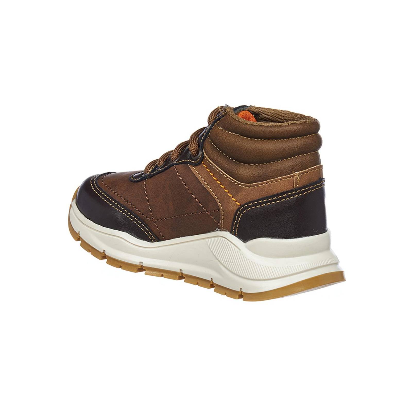 Botines Para Niños Tipo Piel Café Casuales Moda Infantil 