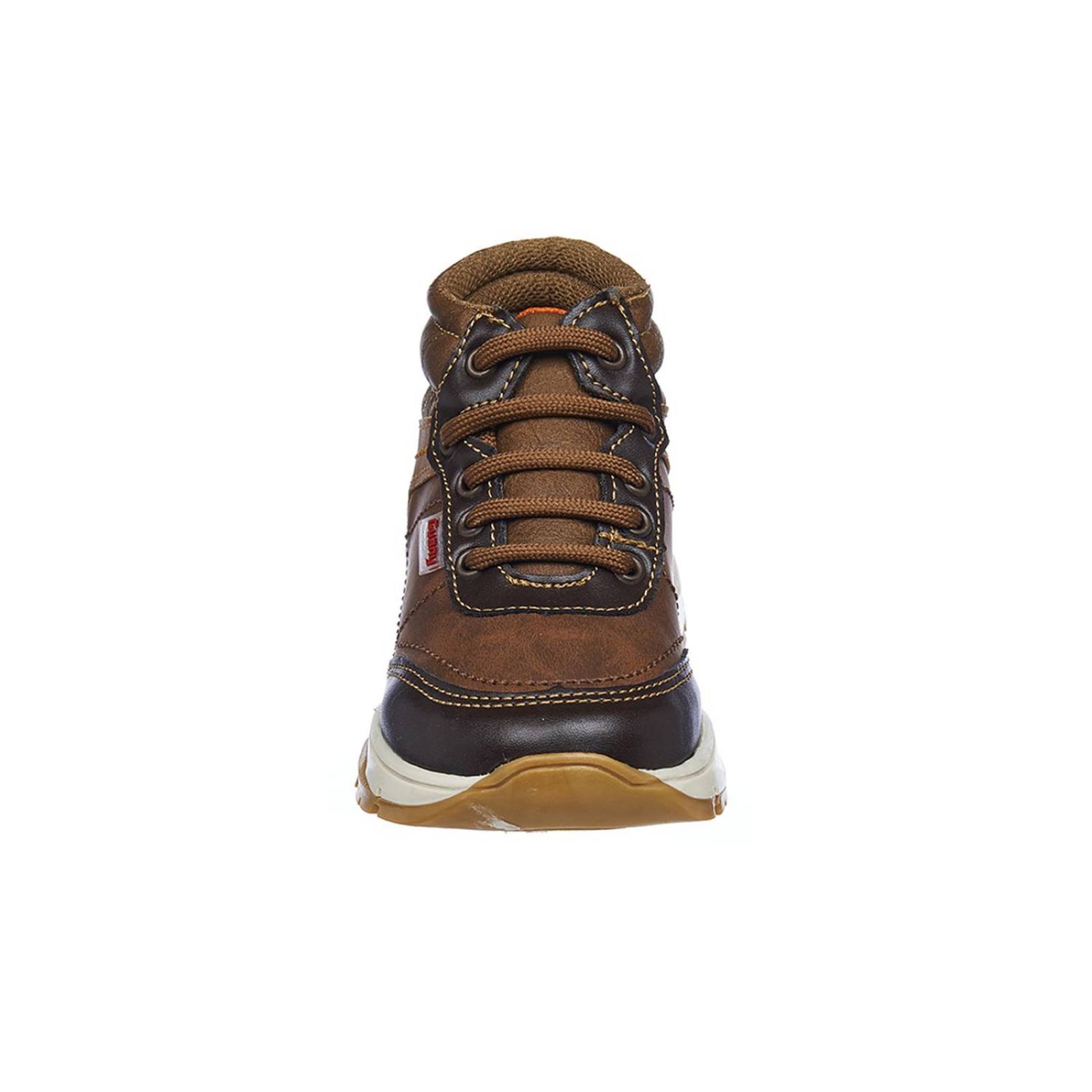 Botines Para Niños Tipo Piel Café Casuales Moda Infantil 