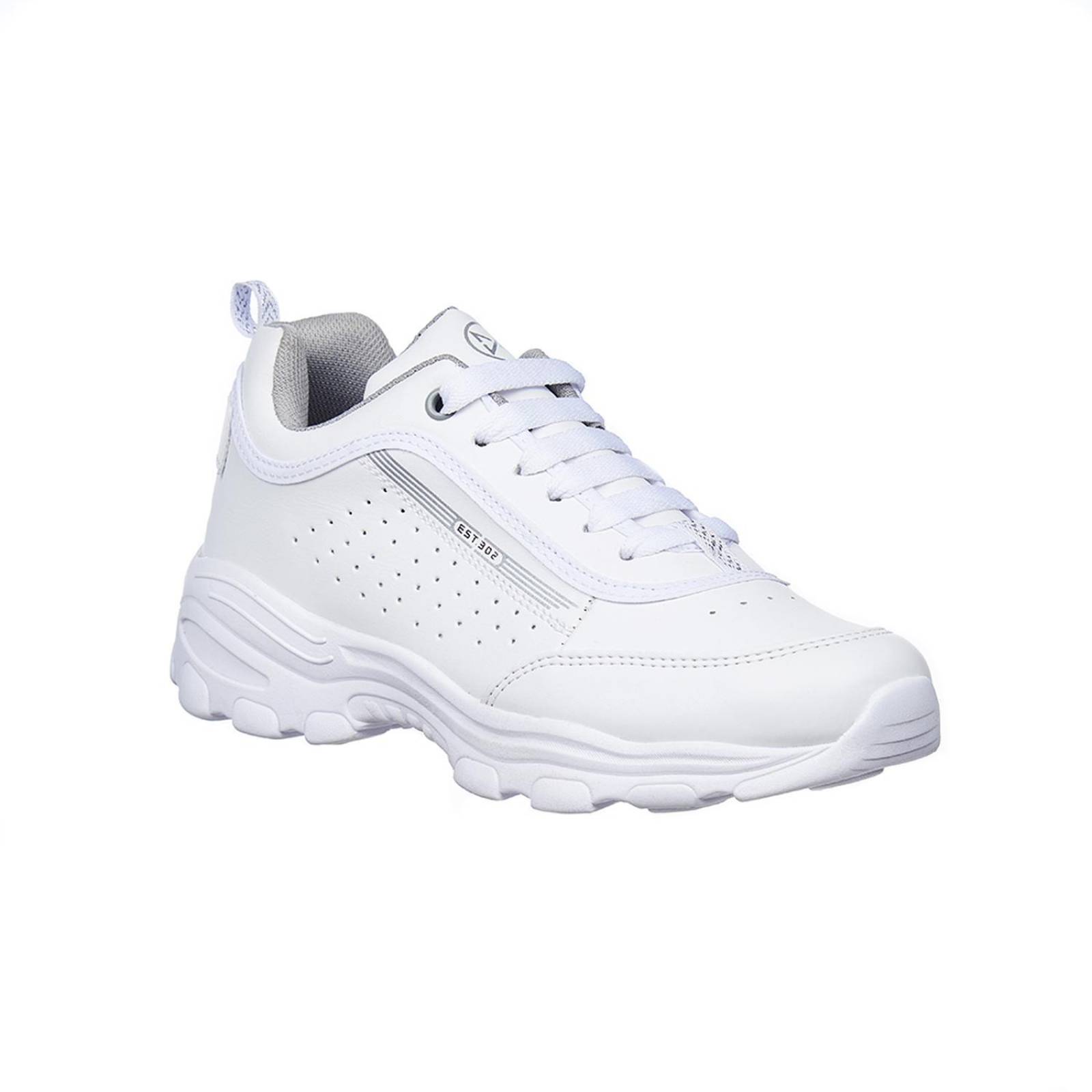 Tenis Para Mujer Casuales Sport Tipo Piel Blanco Urbanos 