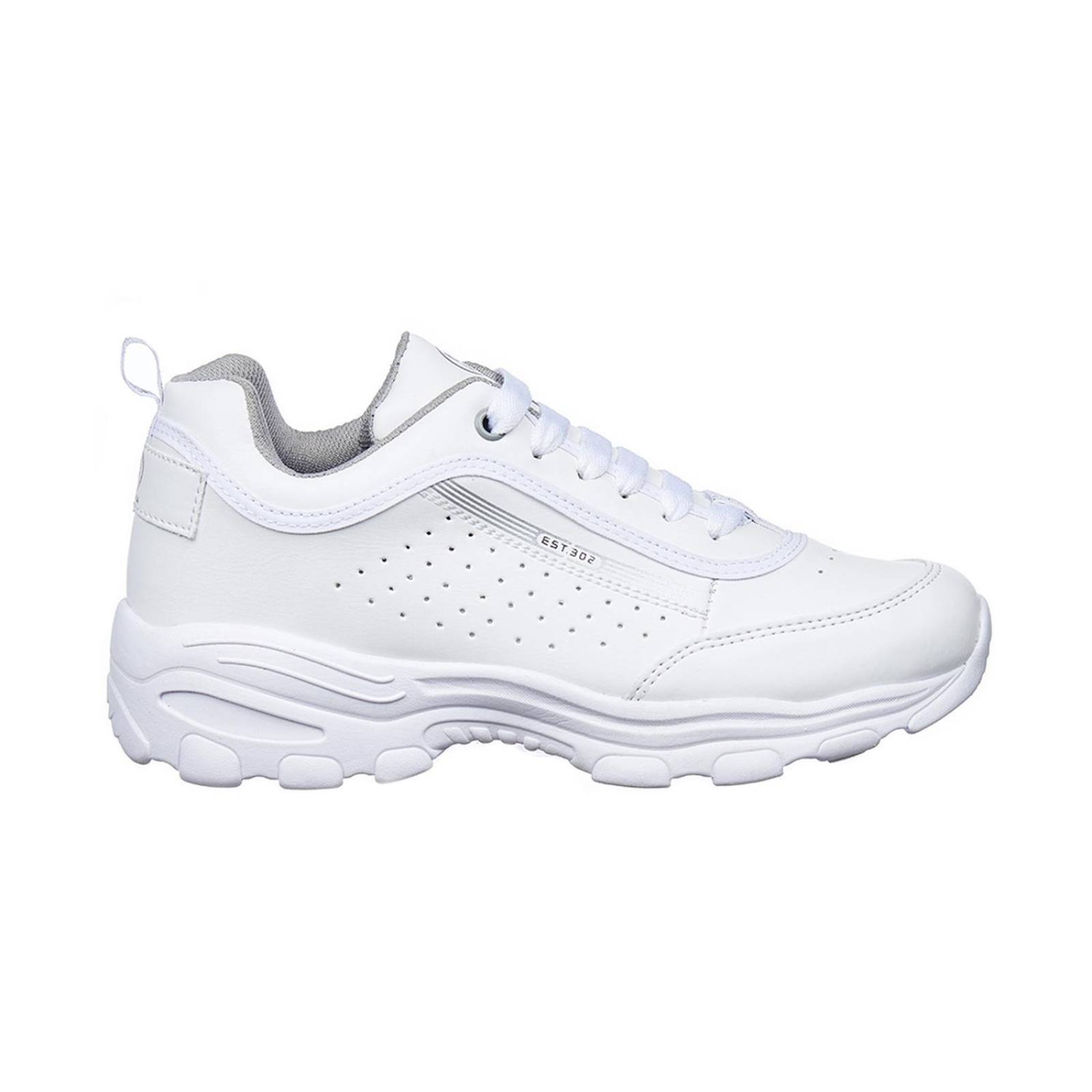 Tenis Para Mujer Casuales Sport Tipo Piel Blanco Urbanos 
